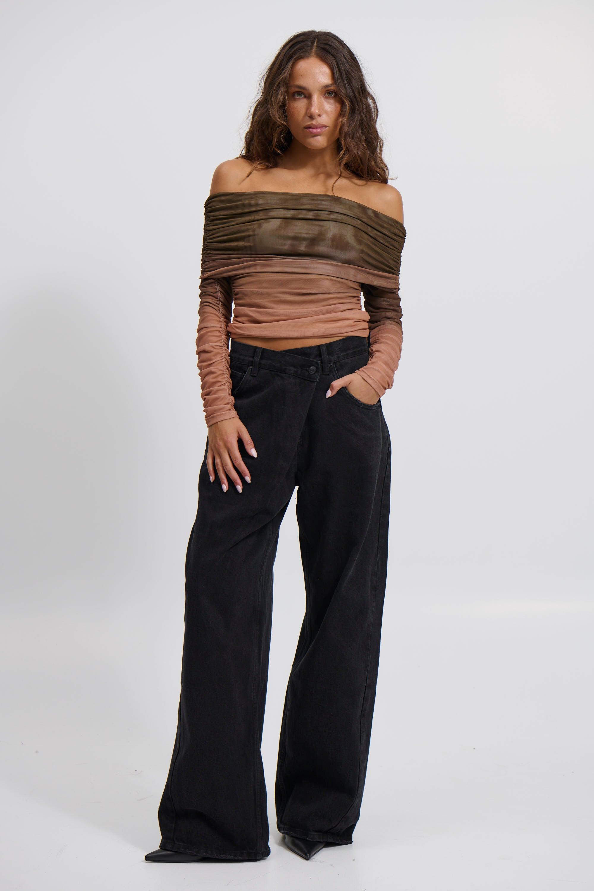Nala Off The Shoulder Top Earth - FINAL SALE