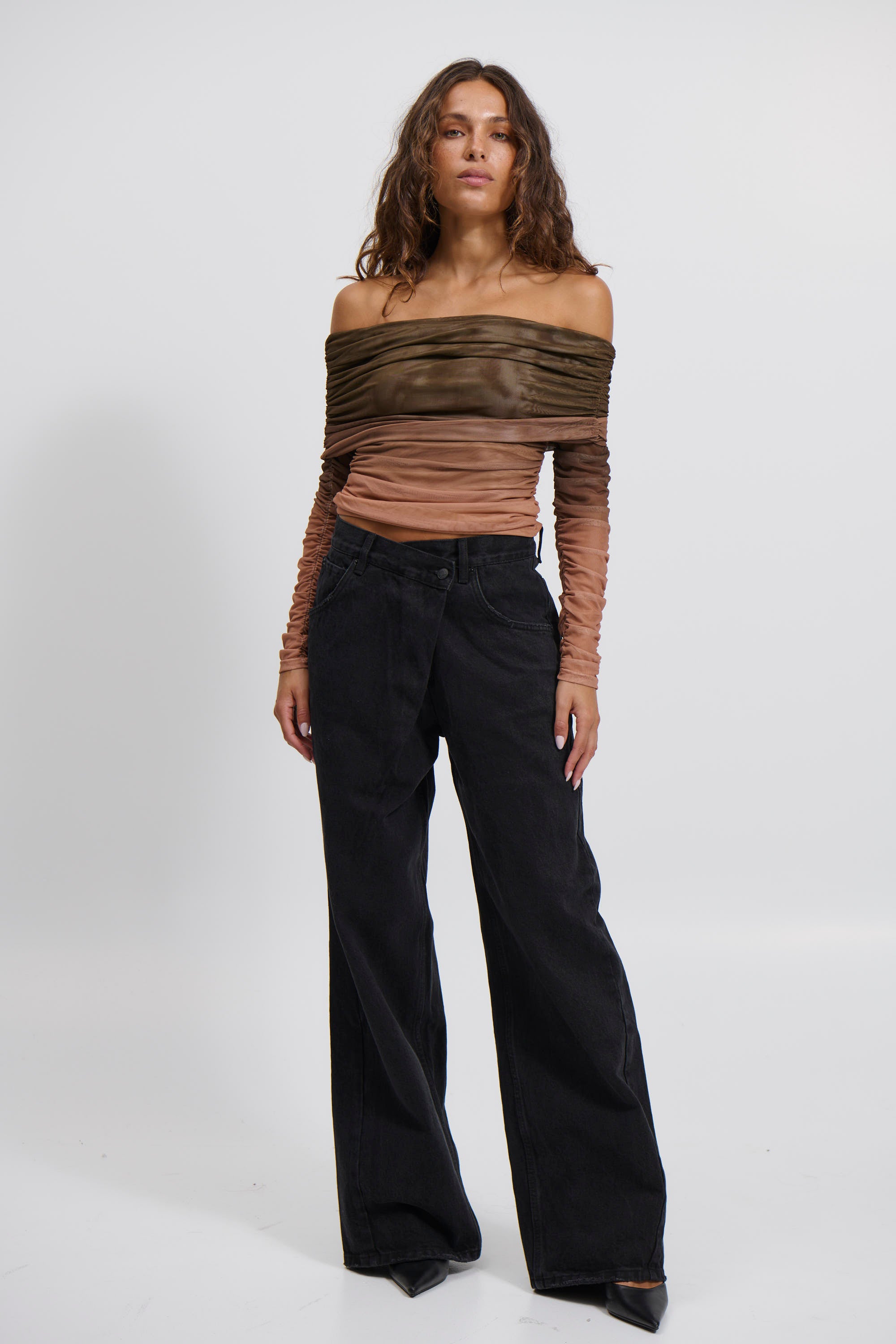 Nala Off The Shoulder Top Earth - FINAL SALE