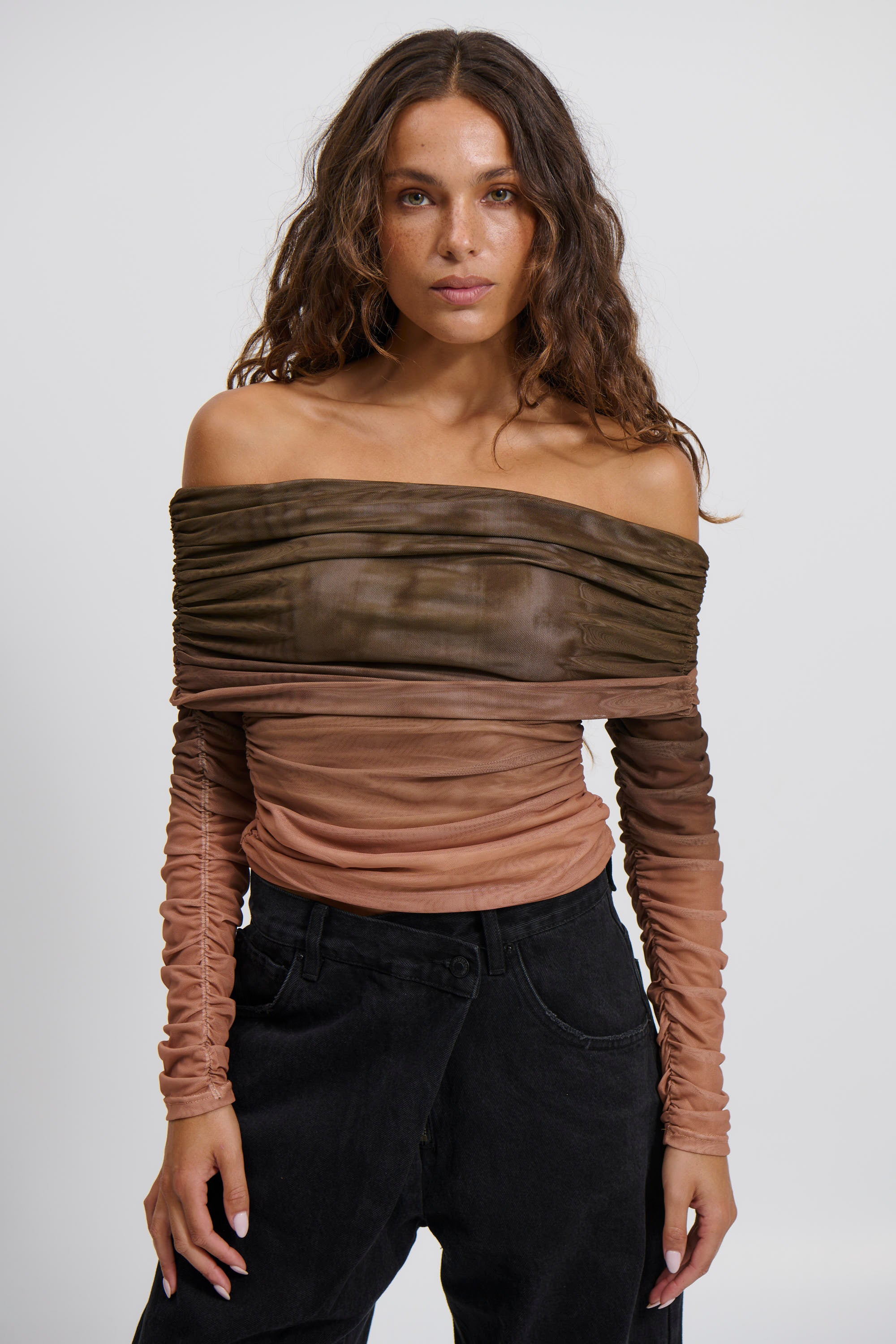 Nala Off The Shoulder Top Earth - FINAL SALE