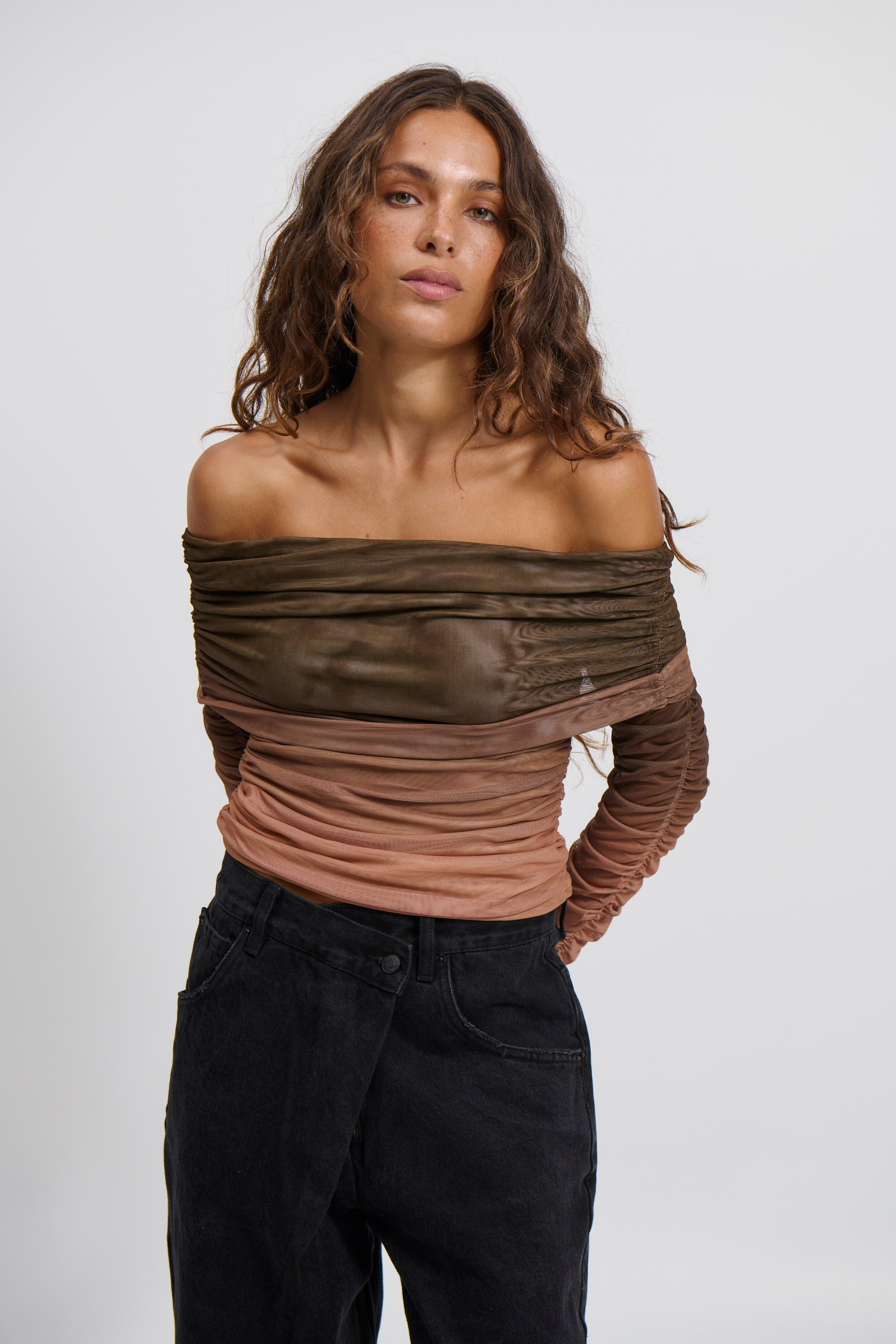 Nala Off The Shoulder Top Earth - FINAL SALE