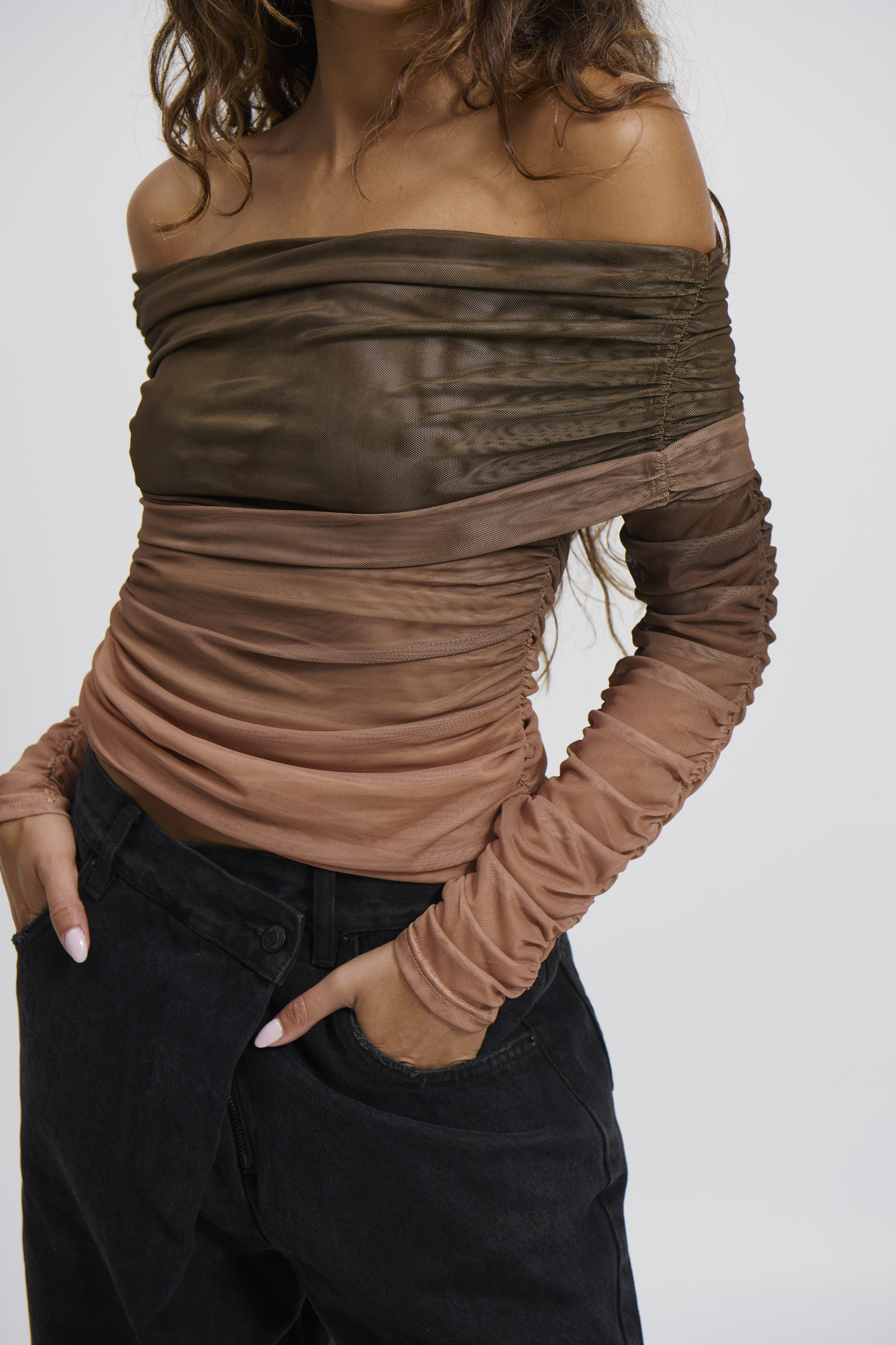 Nala Off The Shoulder Top Earth - FINAL SALE