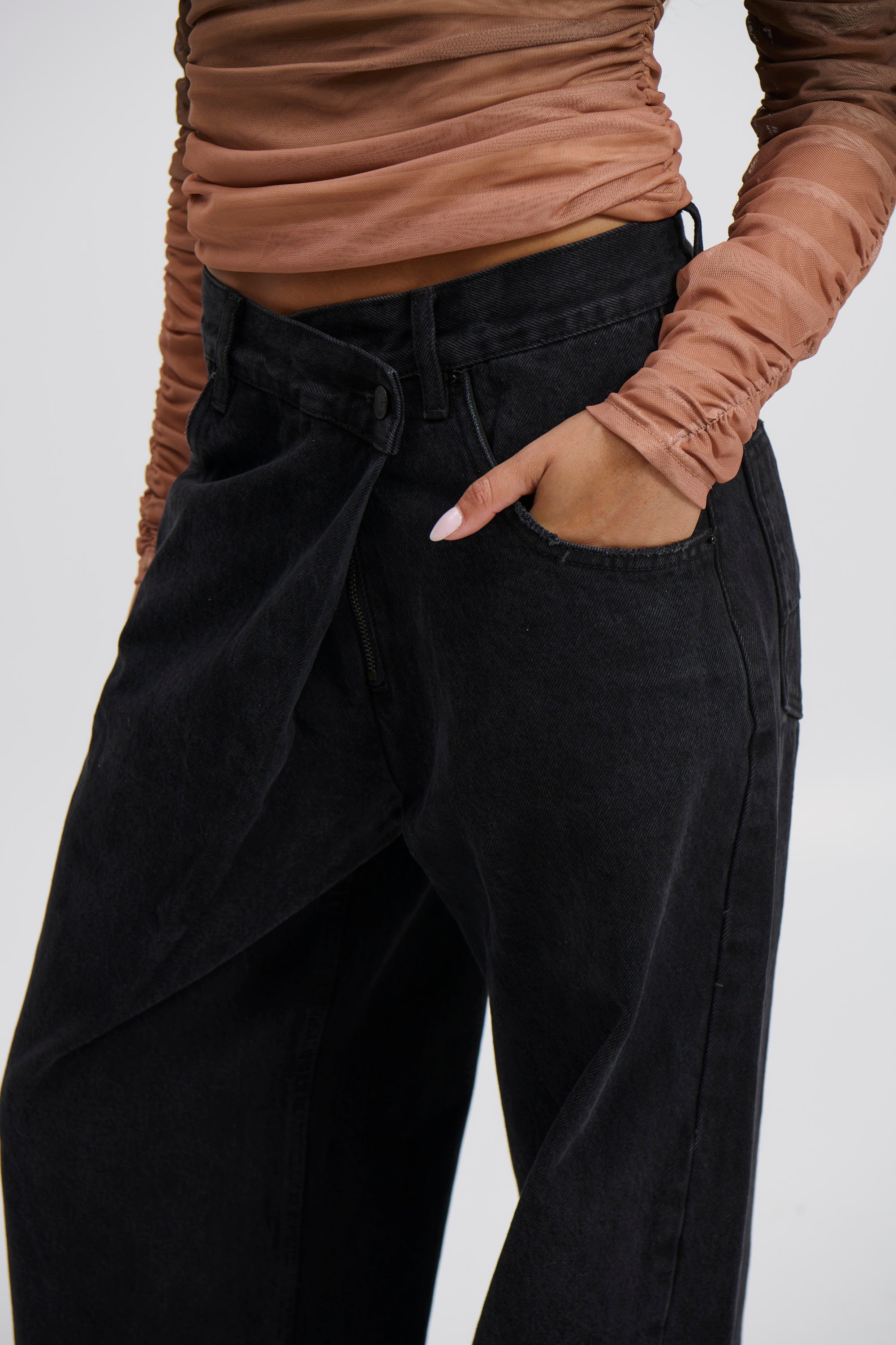 Palace Fold Waist Jean Backstage Black