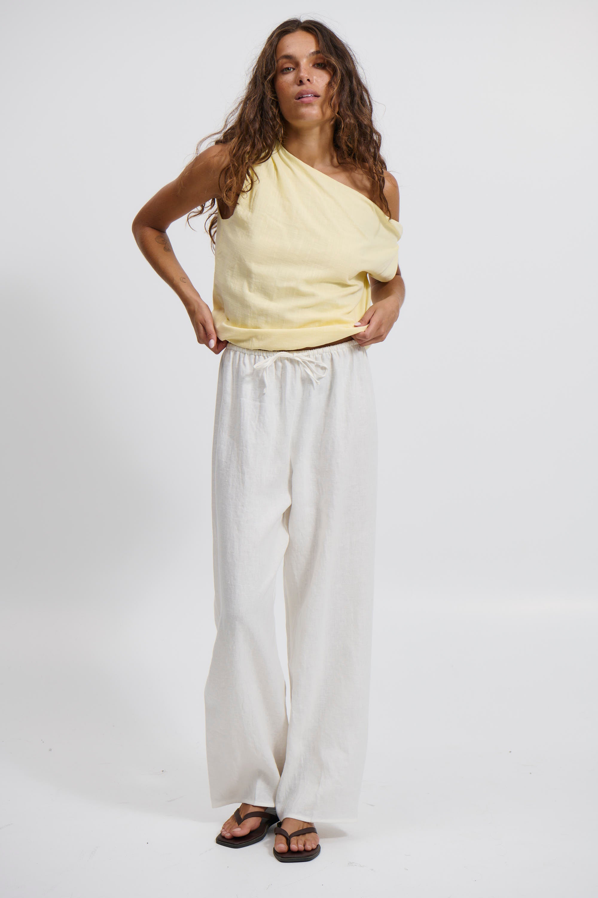 Dove Off The Shoulder Top Lemon - FINAL SALE