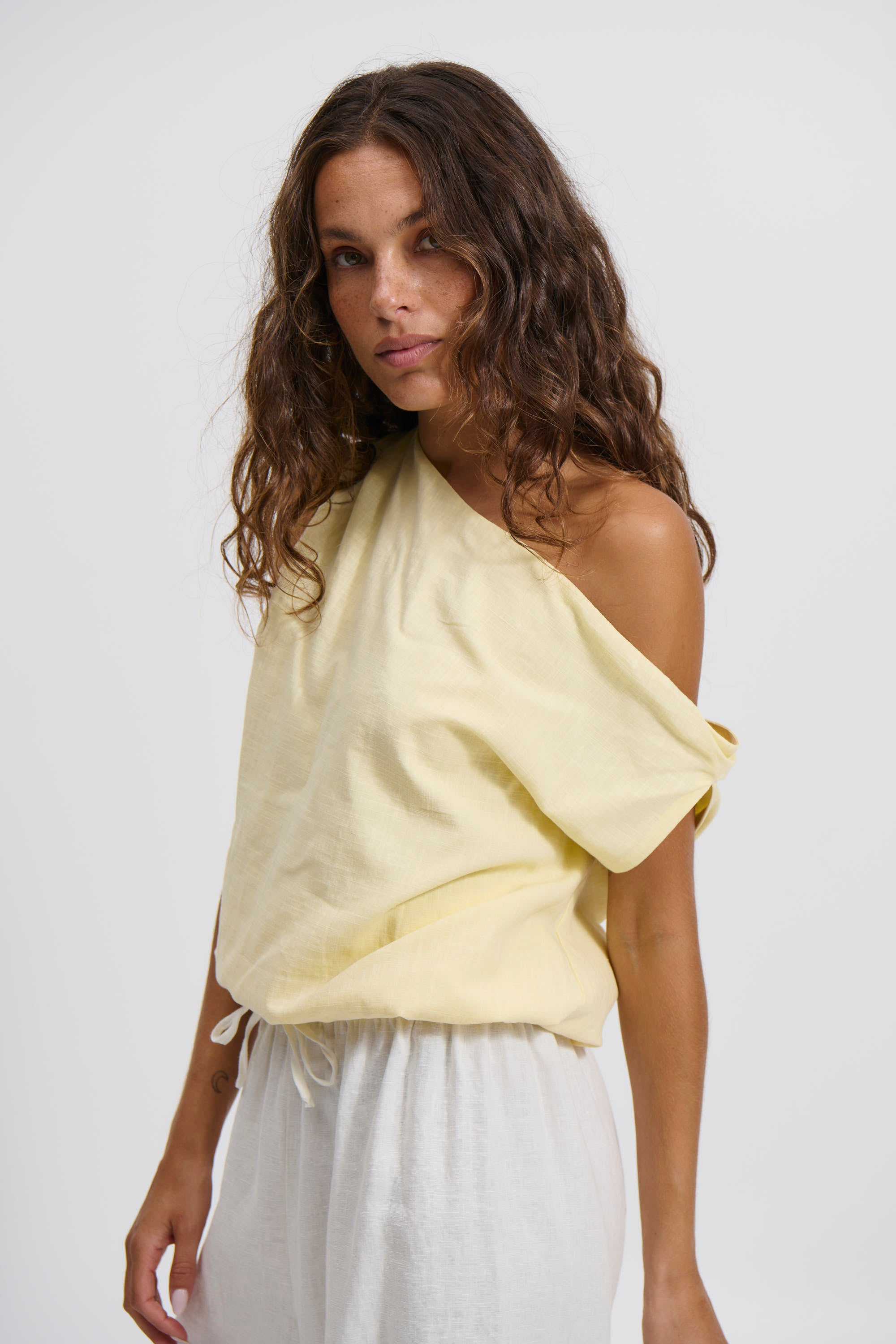 Dove Off The Shoulder Top Lemon - FINAL SALE