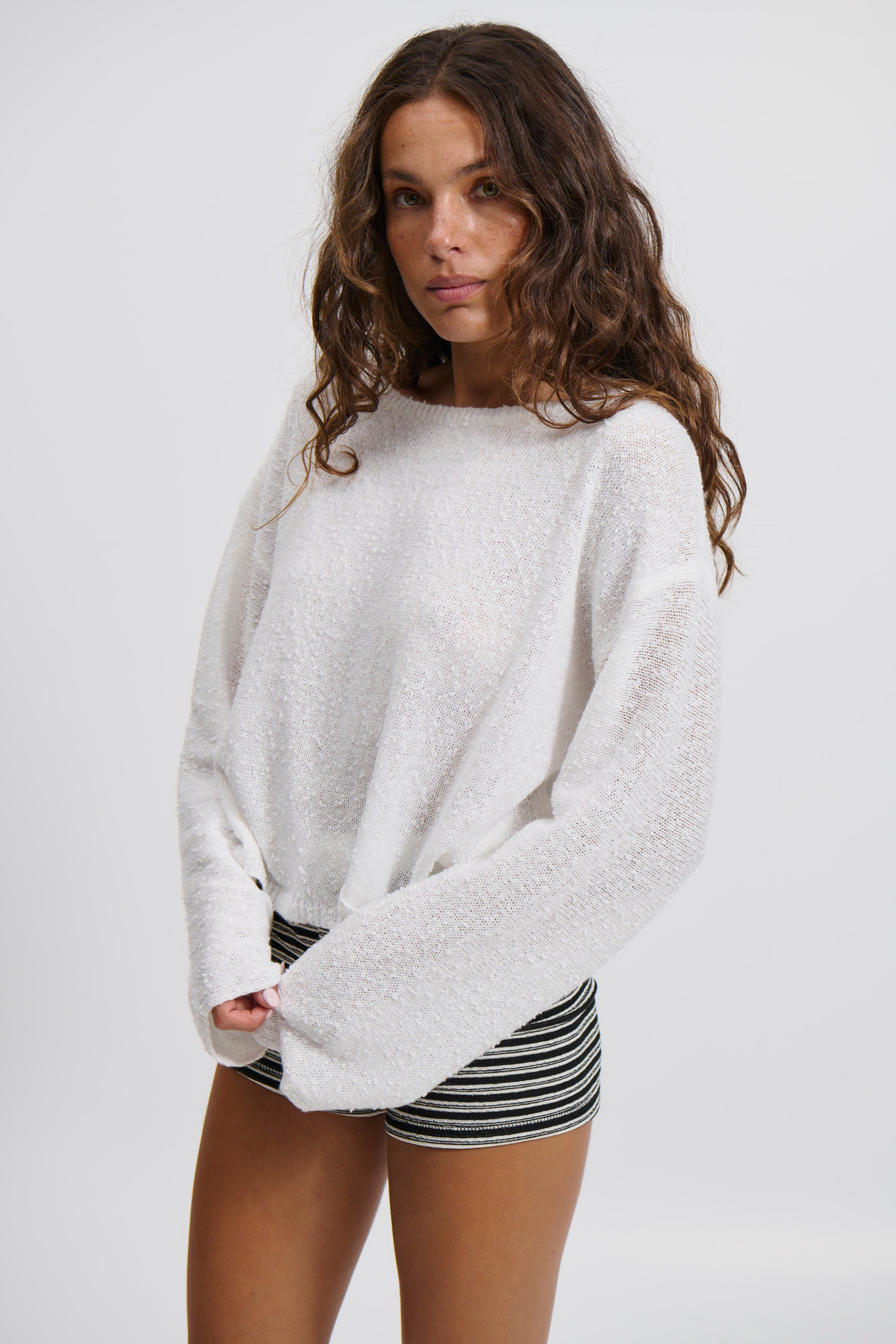 Shaye Long Sleeve Top White