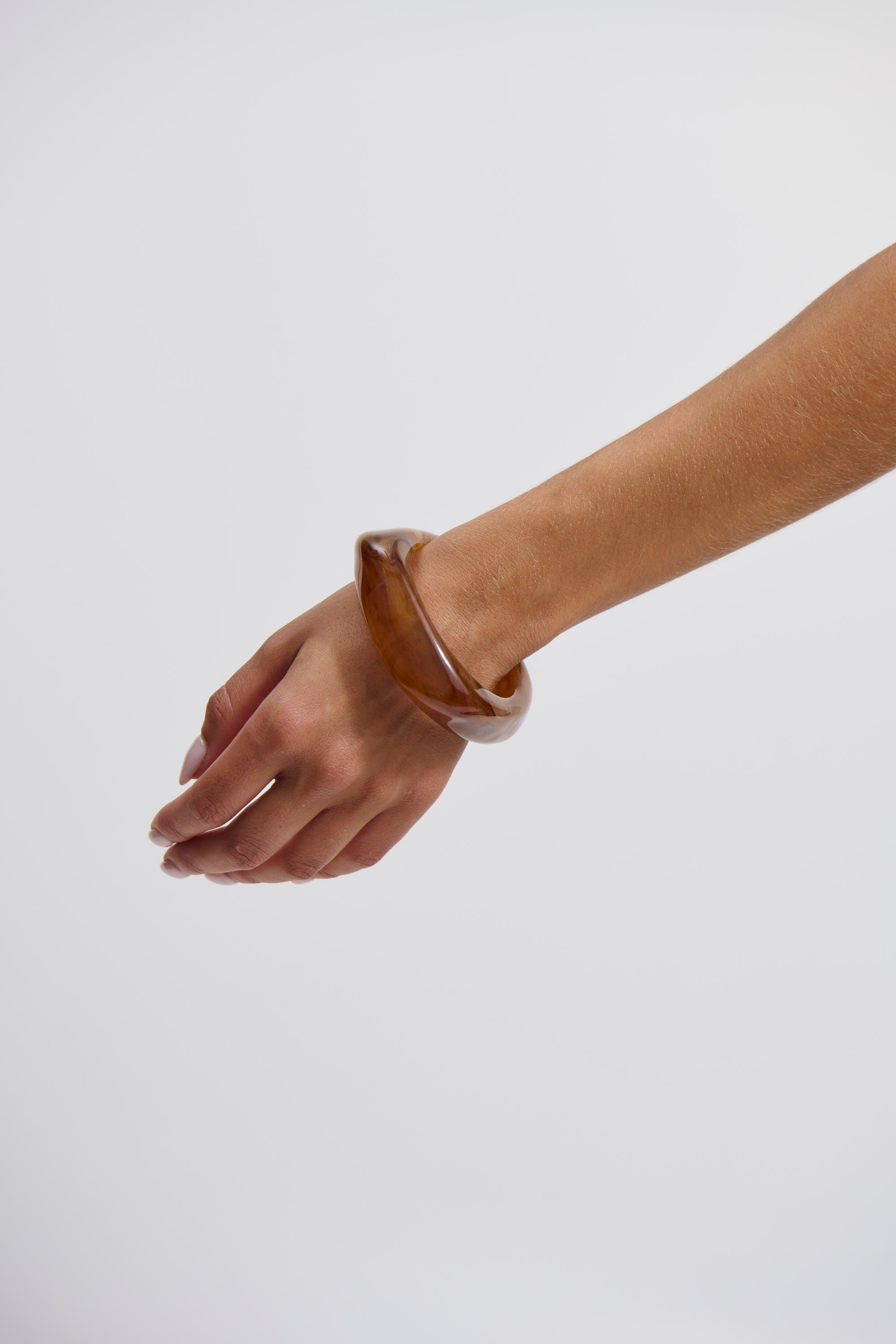 Angular Cuff Bangle Brown