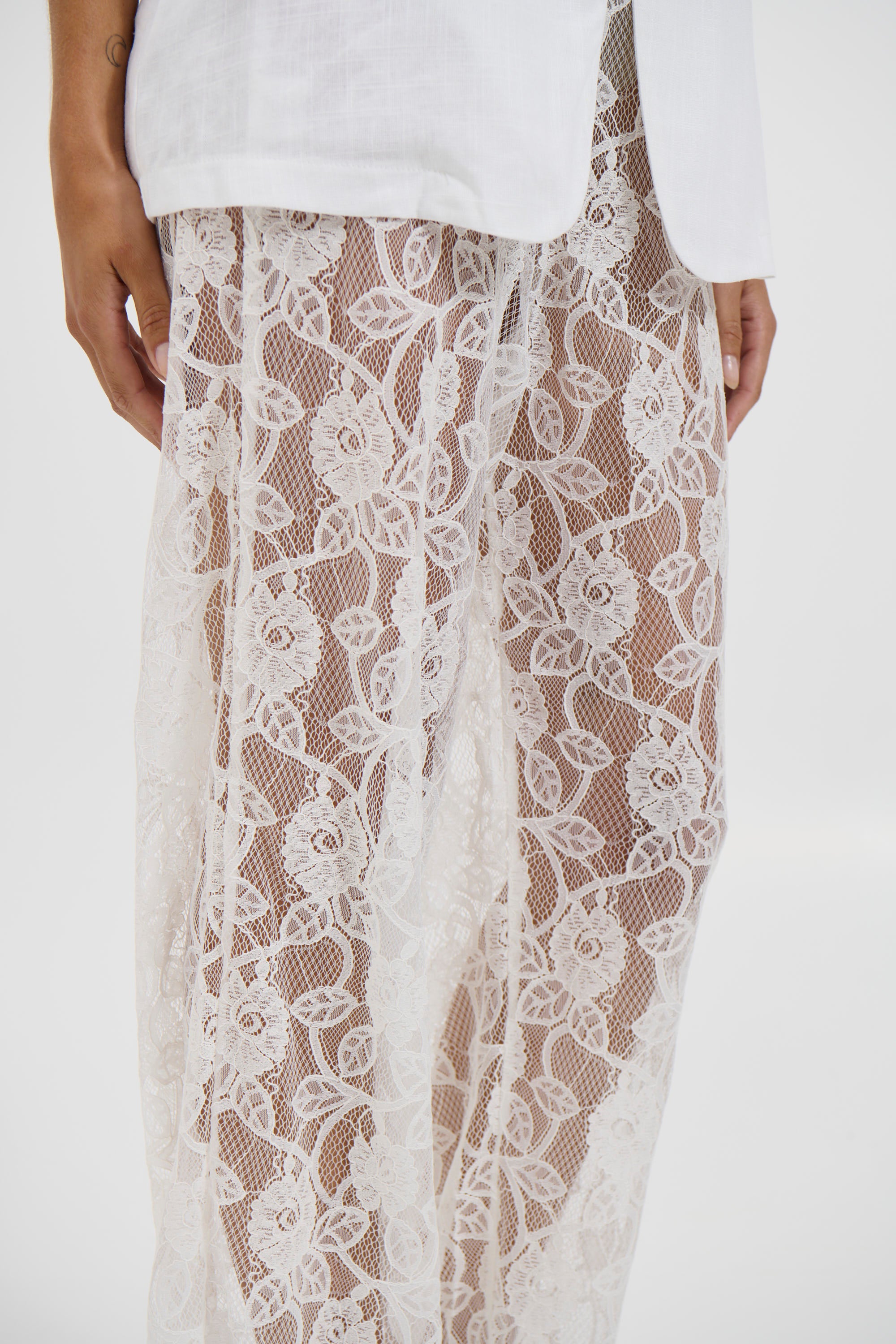 Tamika Lace Pant White