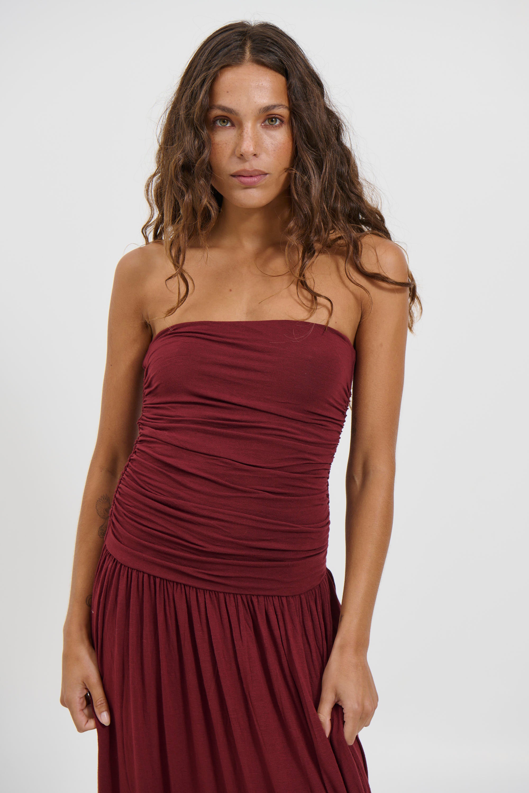 Leah Dress Wine - FINAL SALE