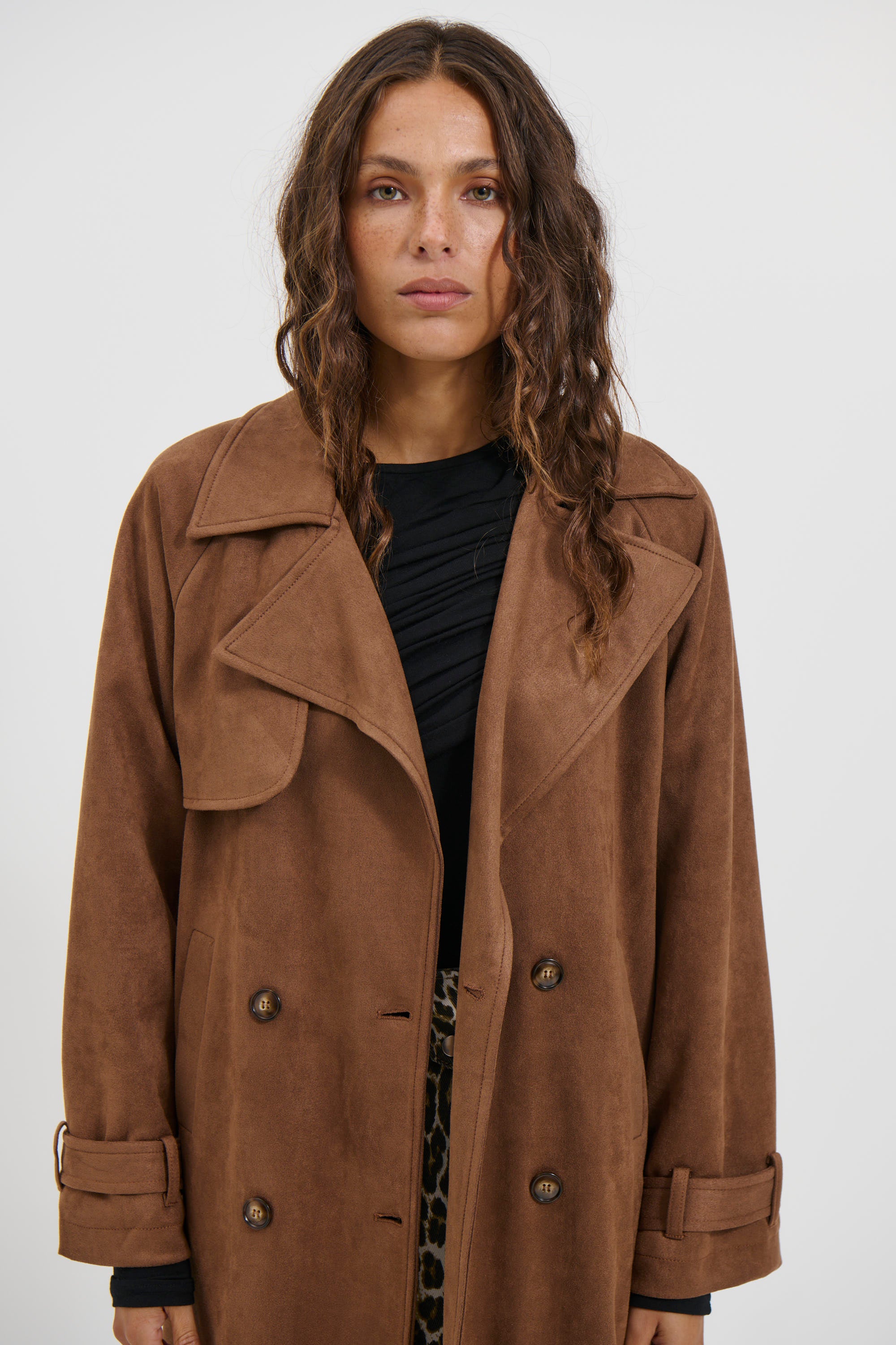 Peppa Suede Trench Brown