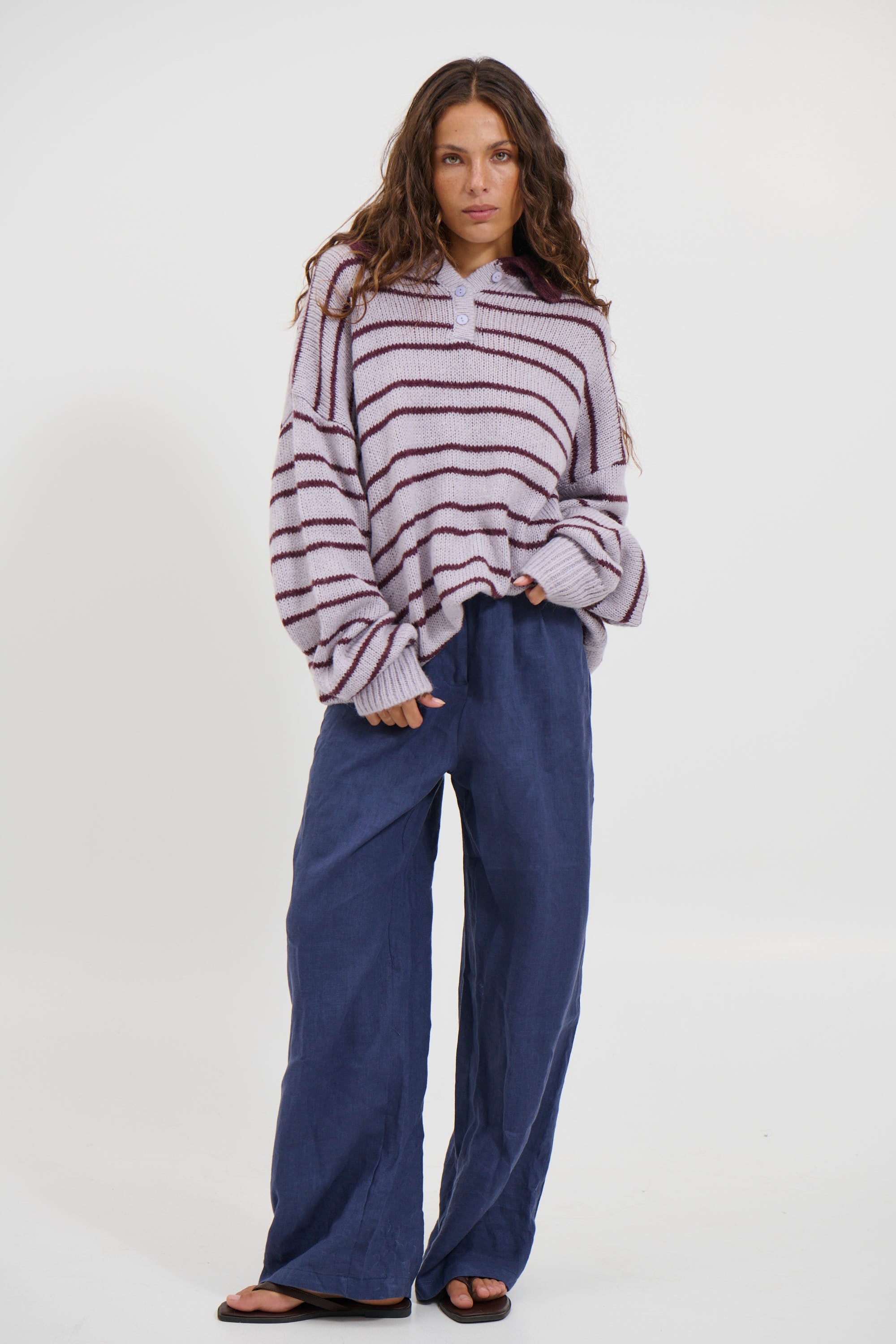 Laney Linen Pant Navy