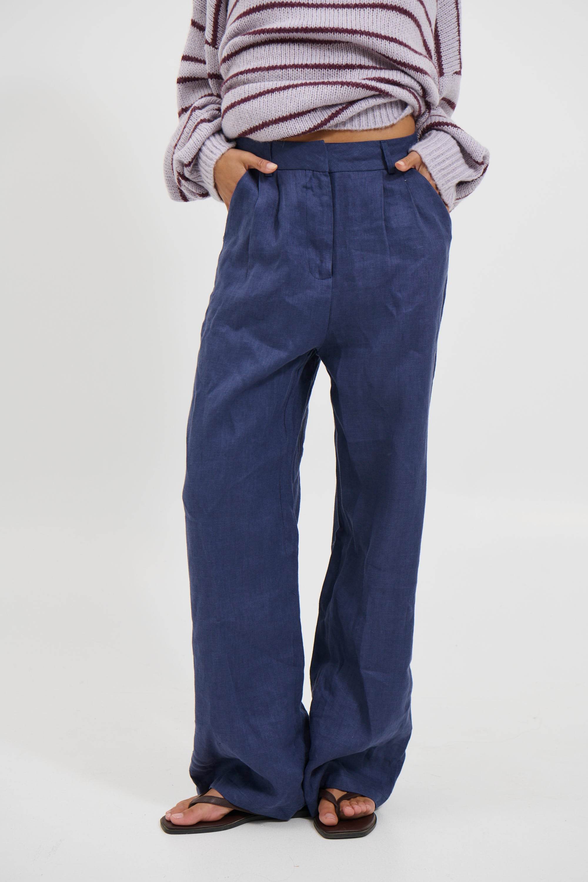 Laney Linen Pant Navy