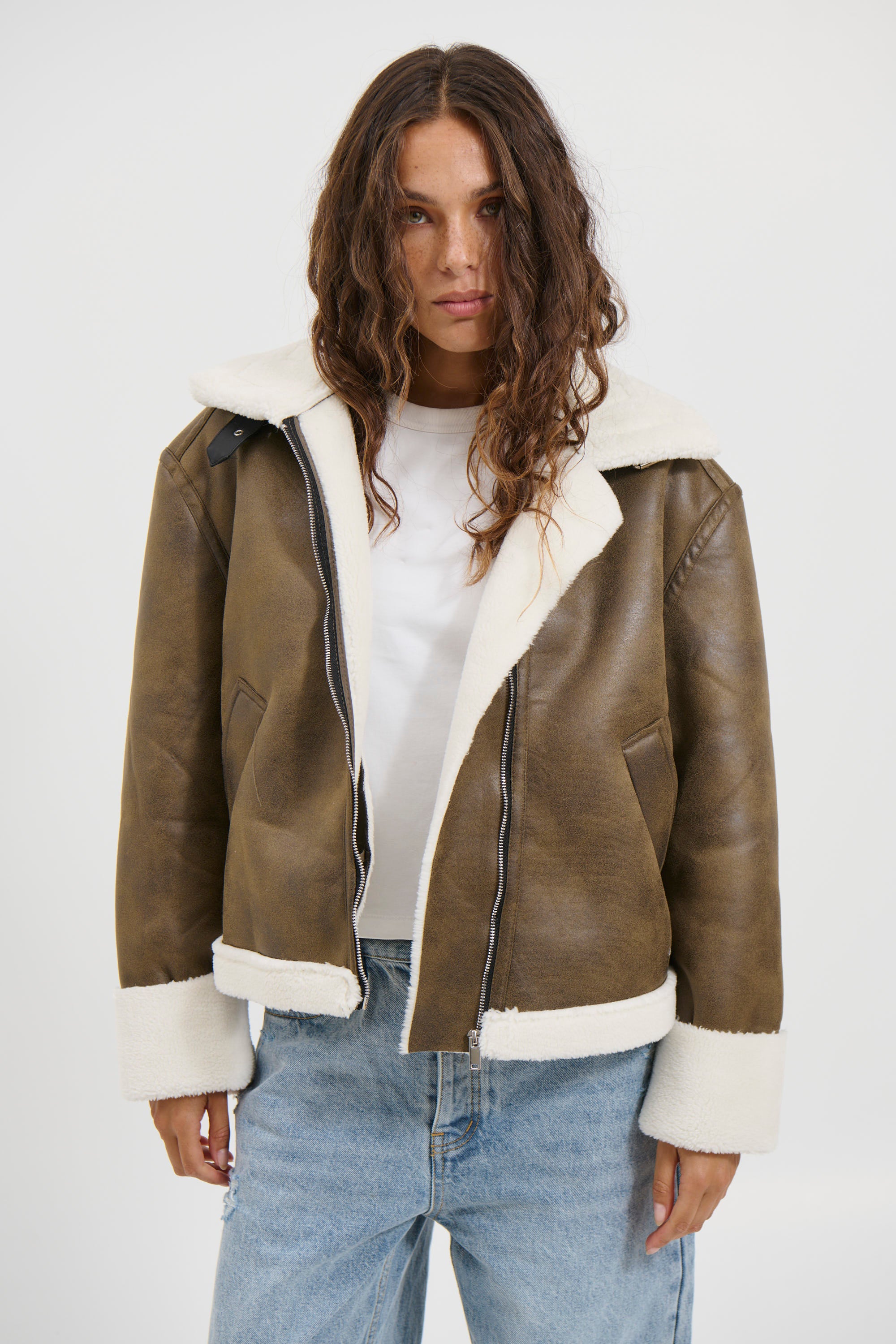 Percy Shearling Jacket Brown - FINAL SALE