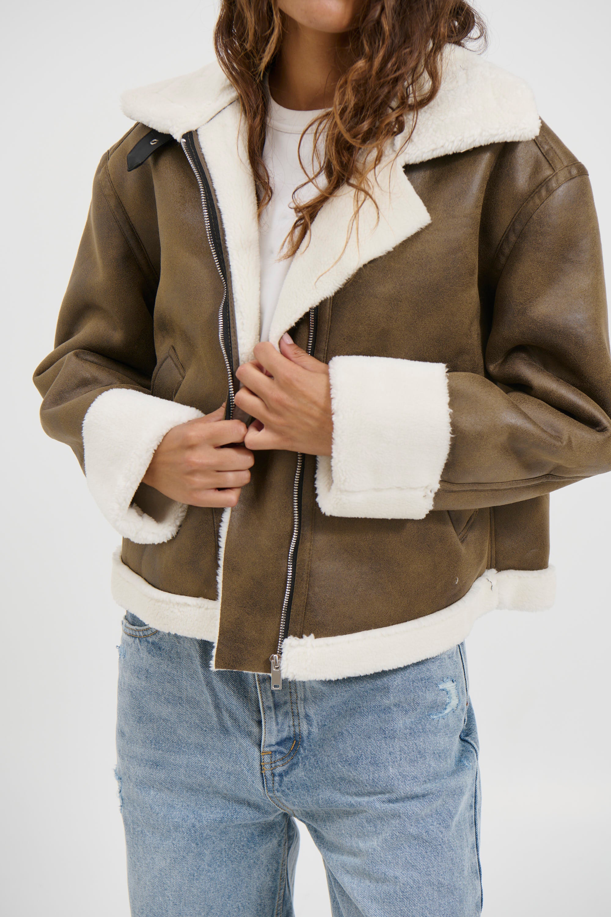 Percy Shearling Jacket Brown - FINAL SALE