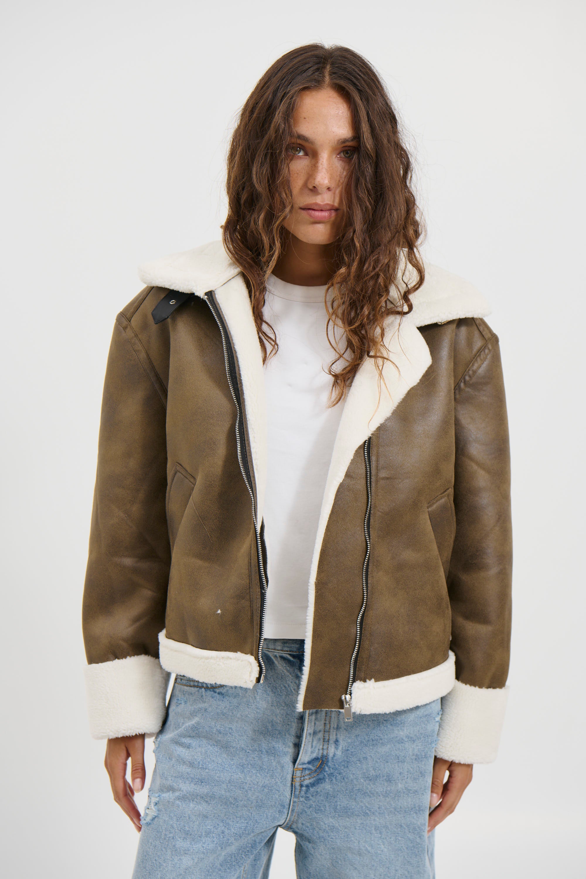 Percy Shearling Jacket Brown - FINAL SALE