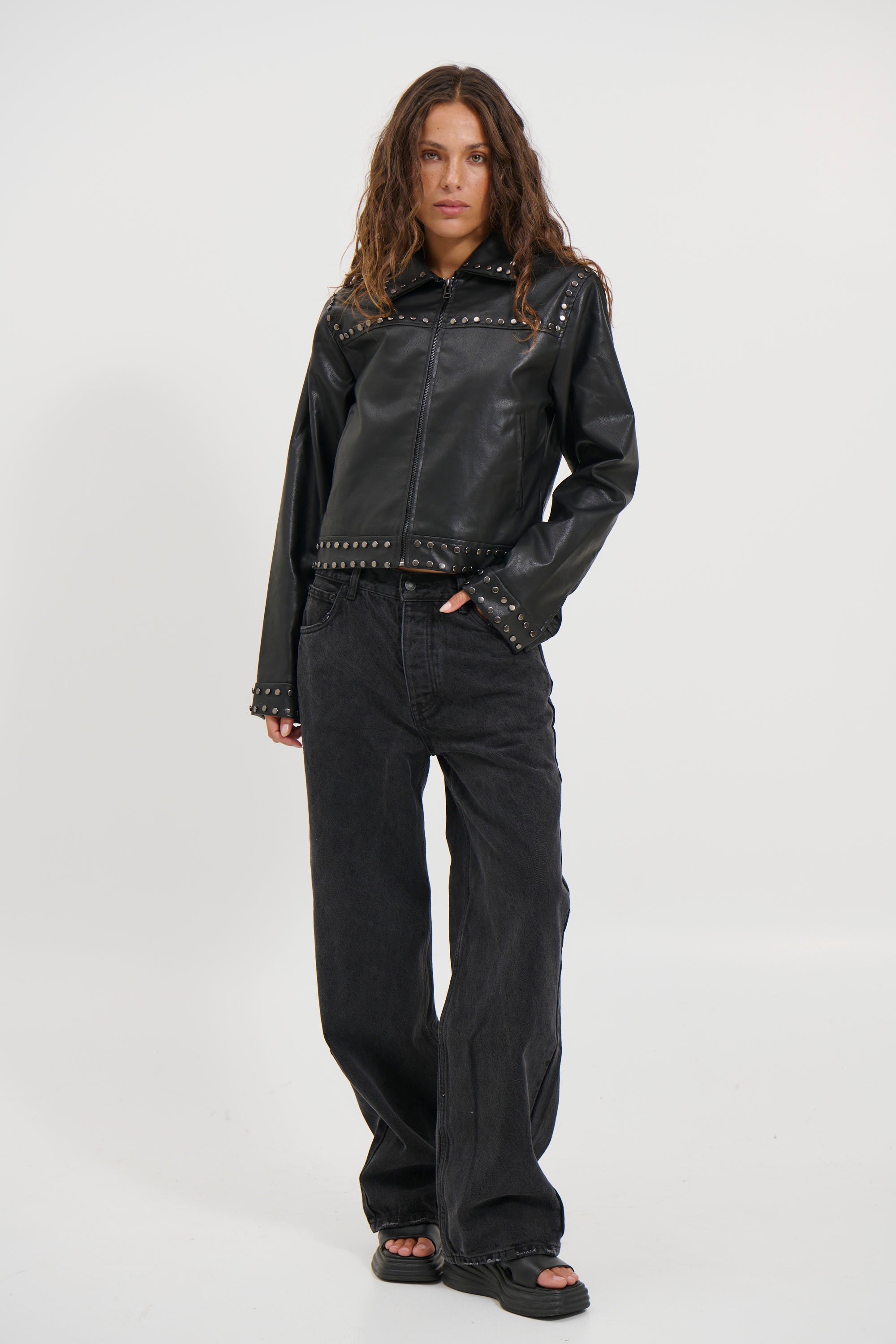 Meggie Studded Jacket Black