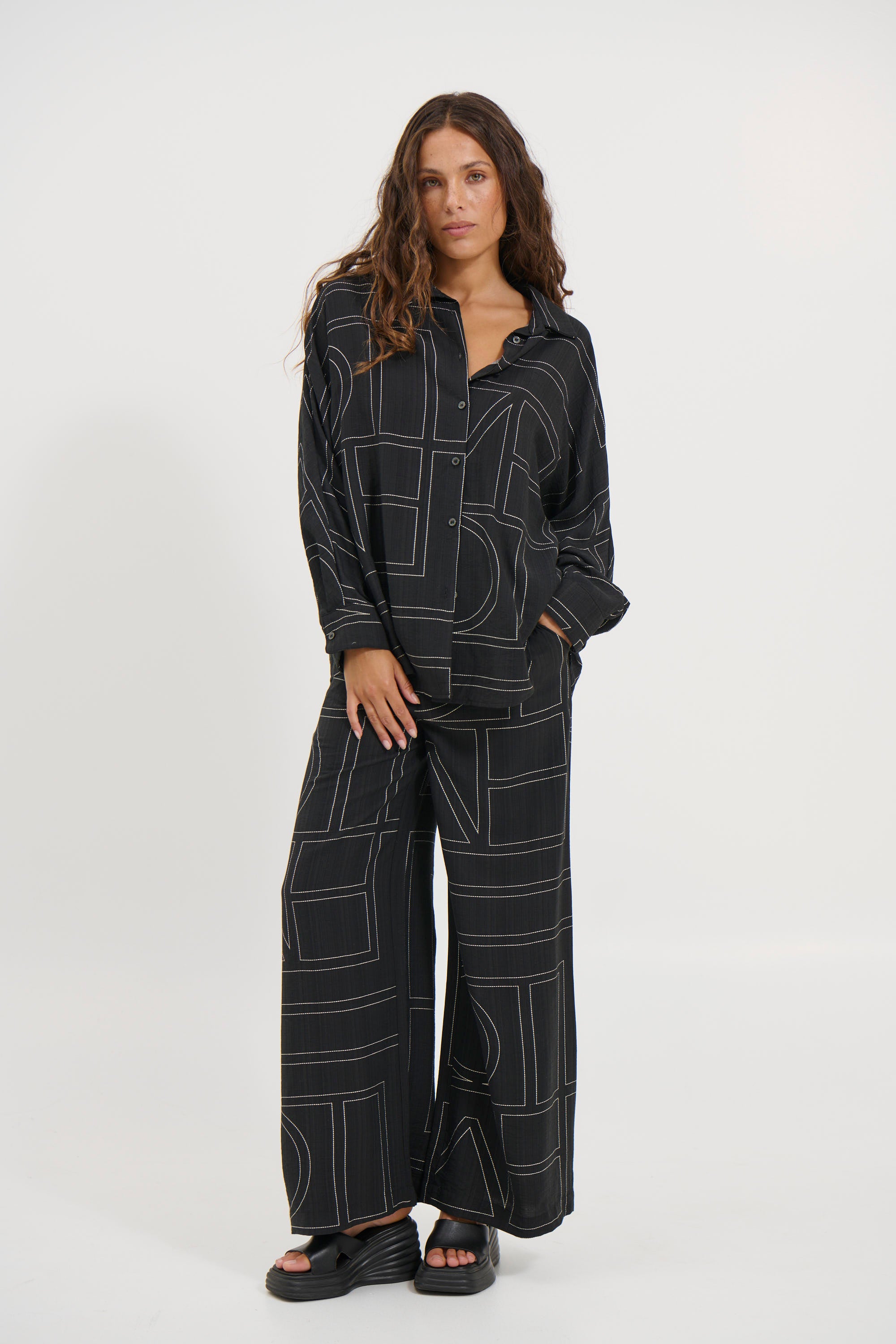 Tassie Long Sleeve Top Black - FINAL SALE