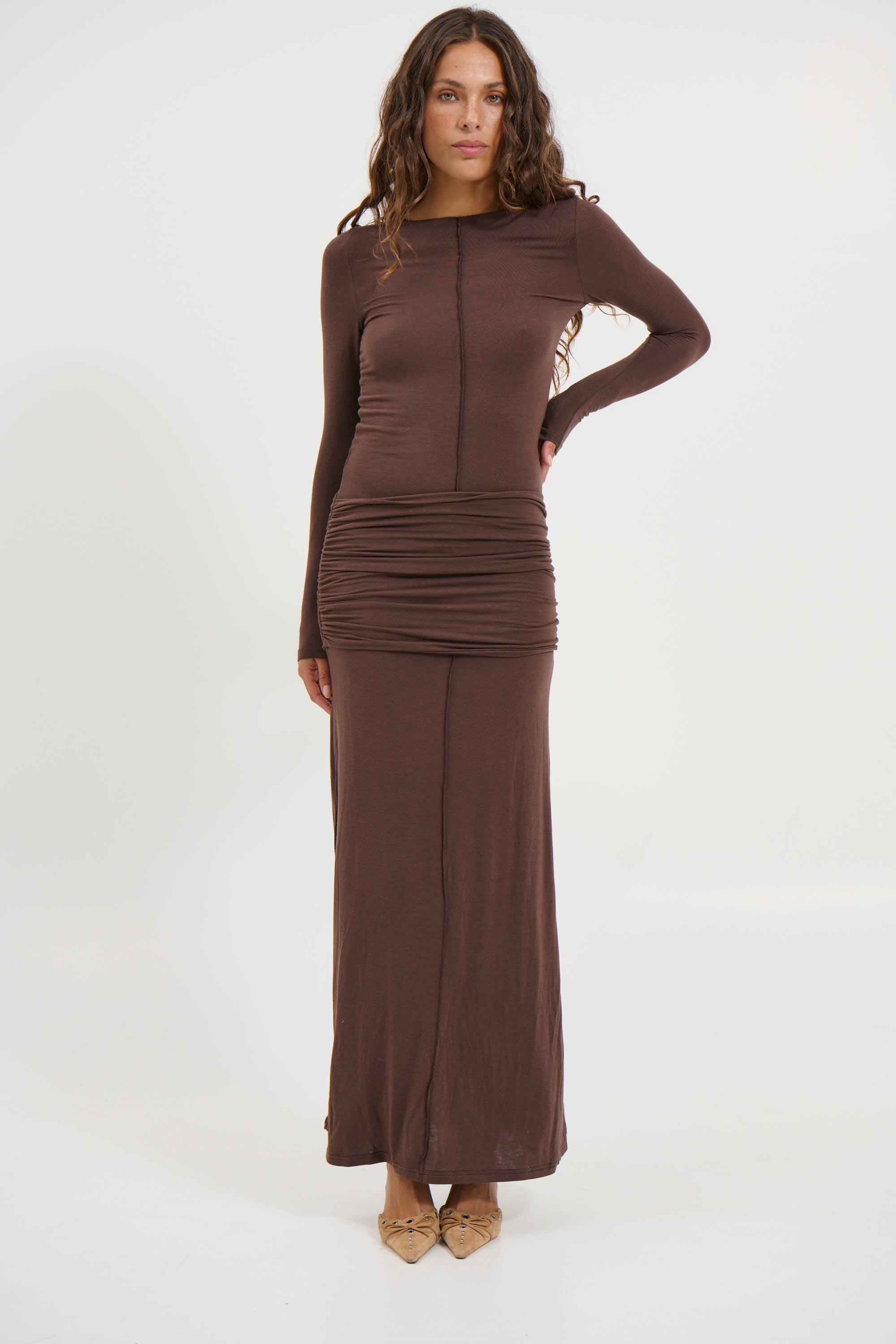 Anisa Maxi Dress Chocolate