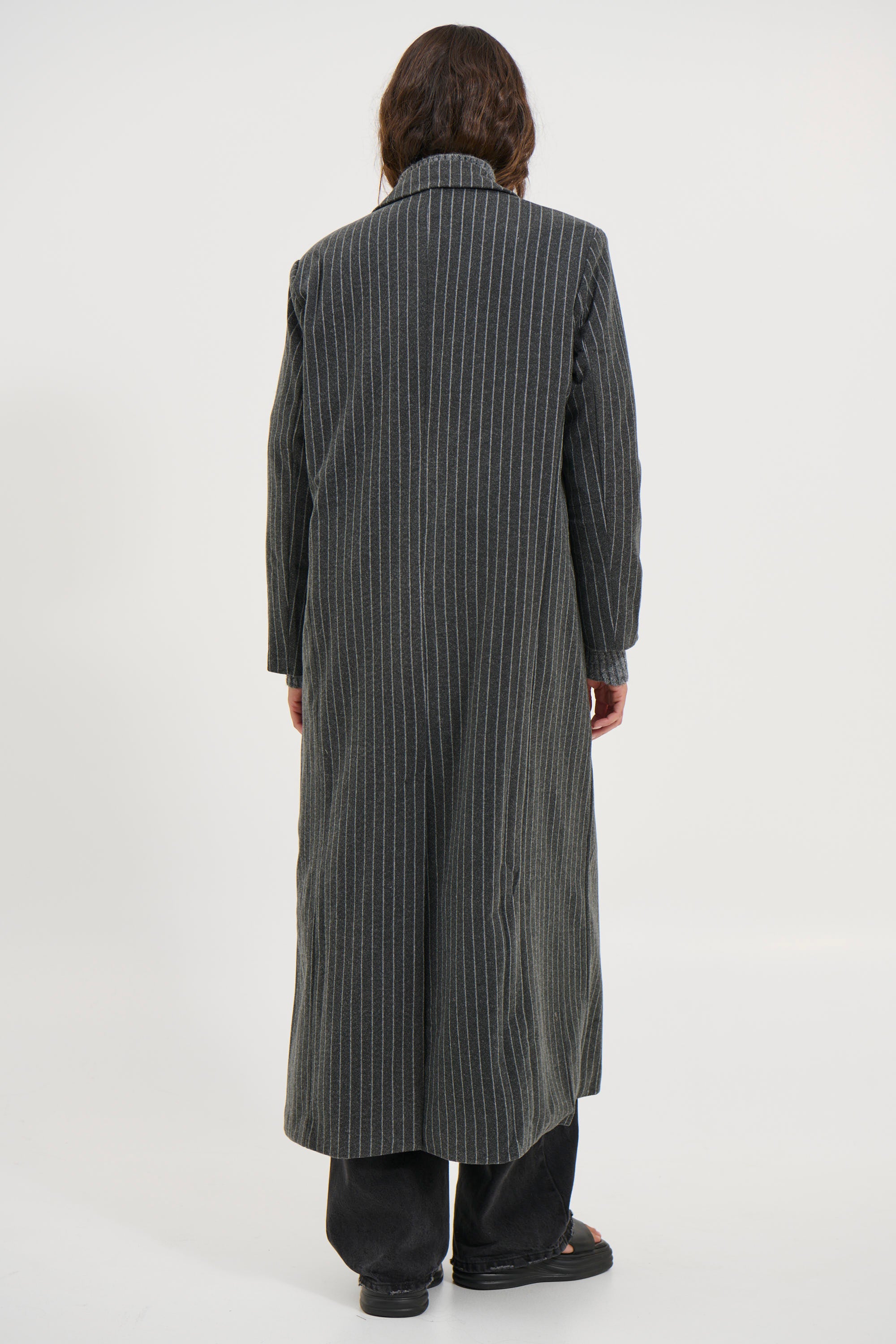 Denver Pinstripe Coat Dark Grey - FINAL SALE