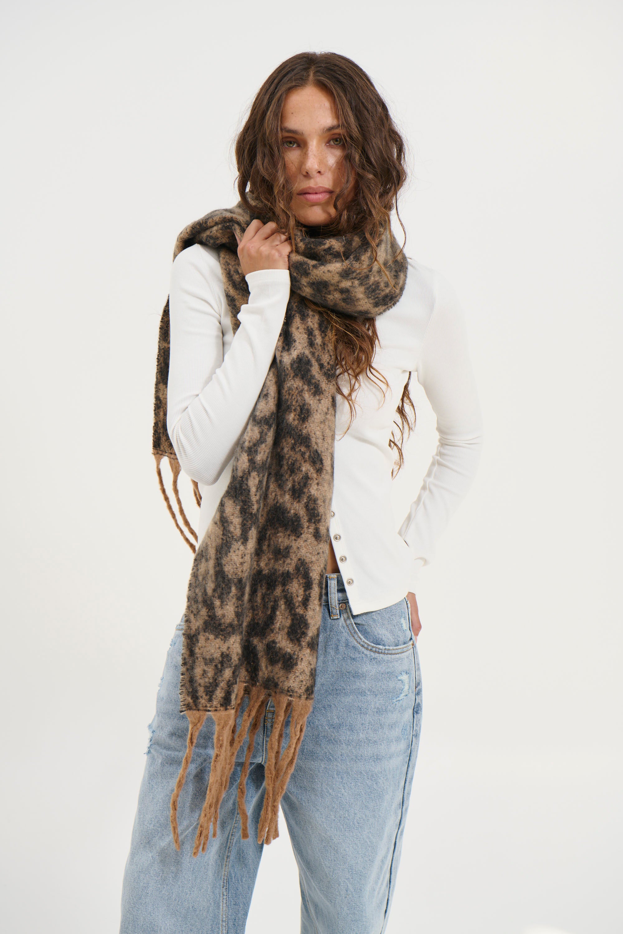 Leopard Scarf Brown