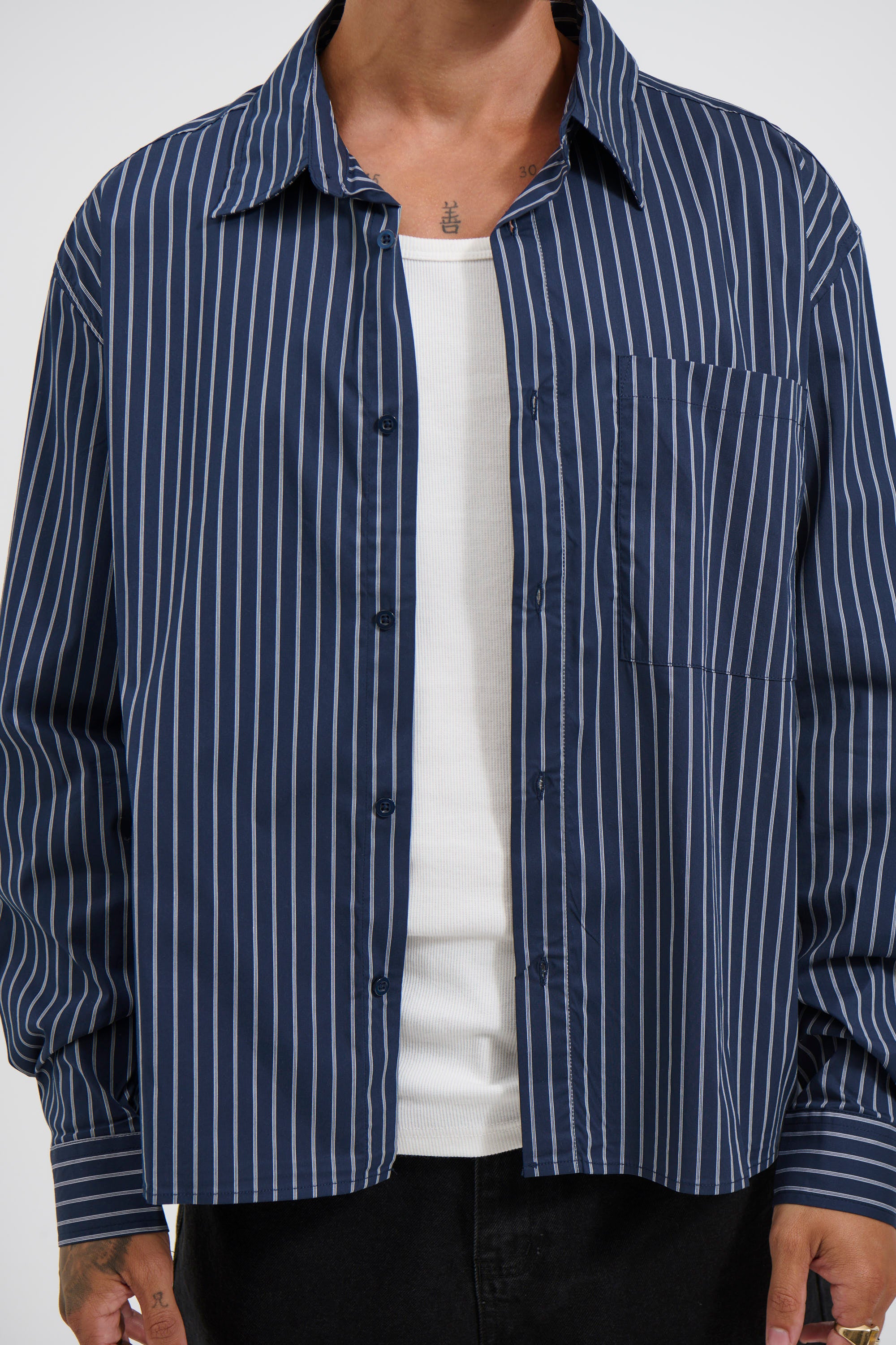 Long Sleeve Box Shirt Navy