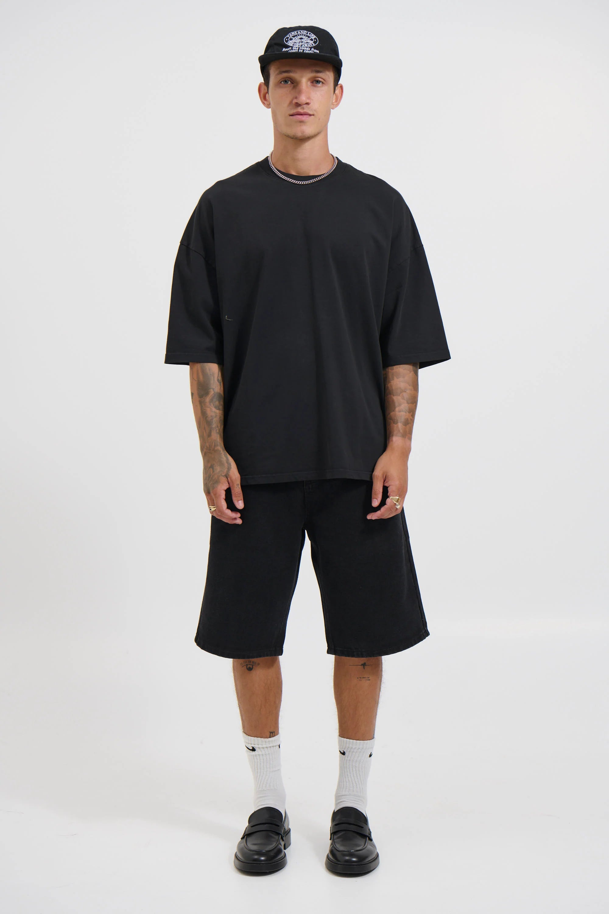 Miller Drop Shoulder Box Tee Black