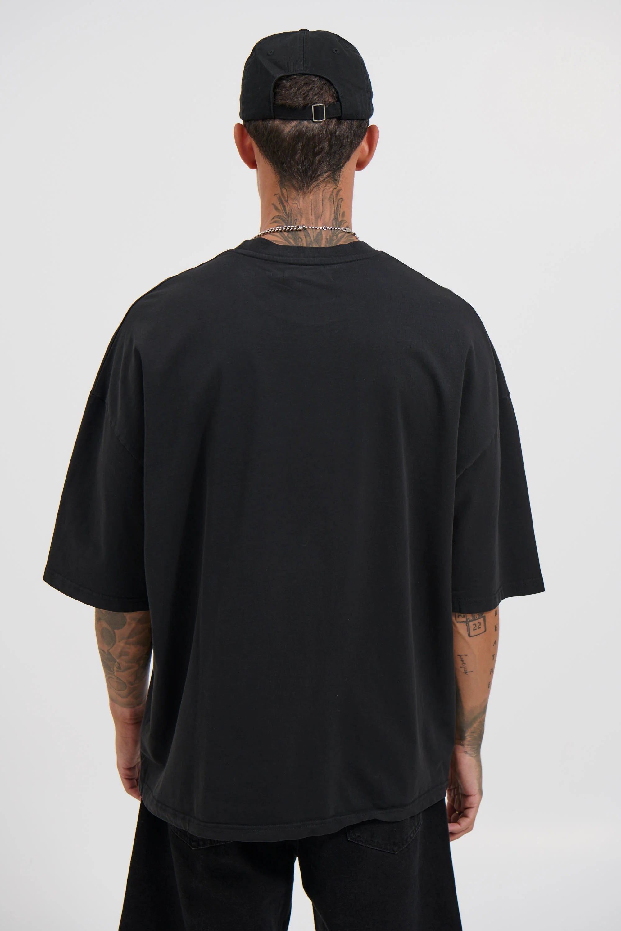Miller Drop Shoulder Box Tee Black
