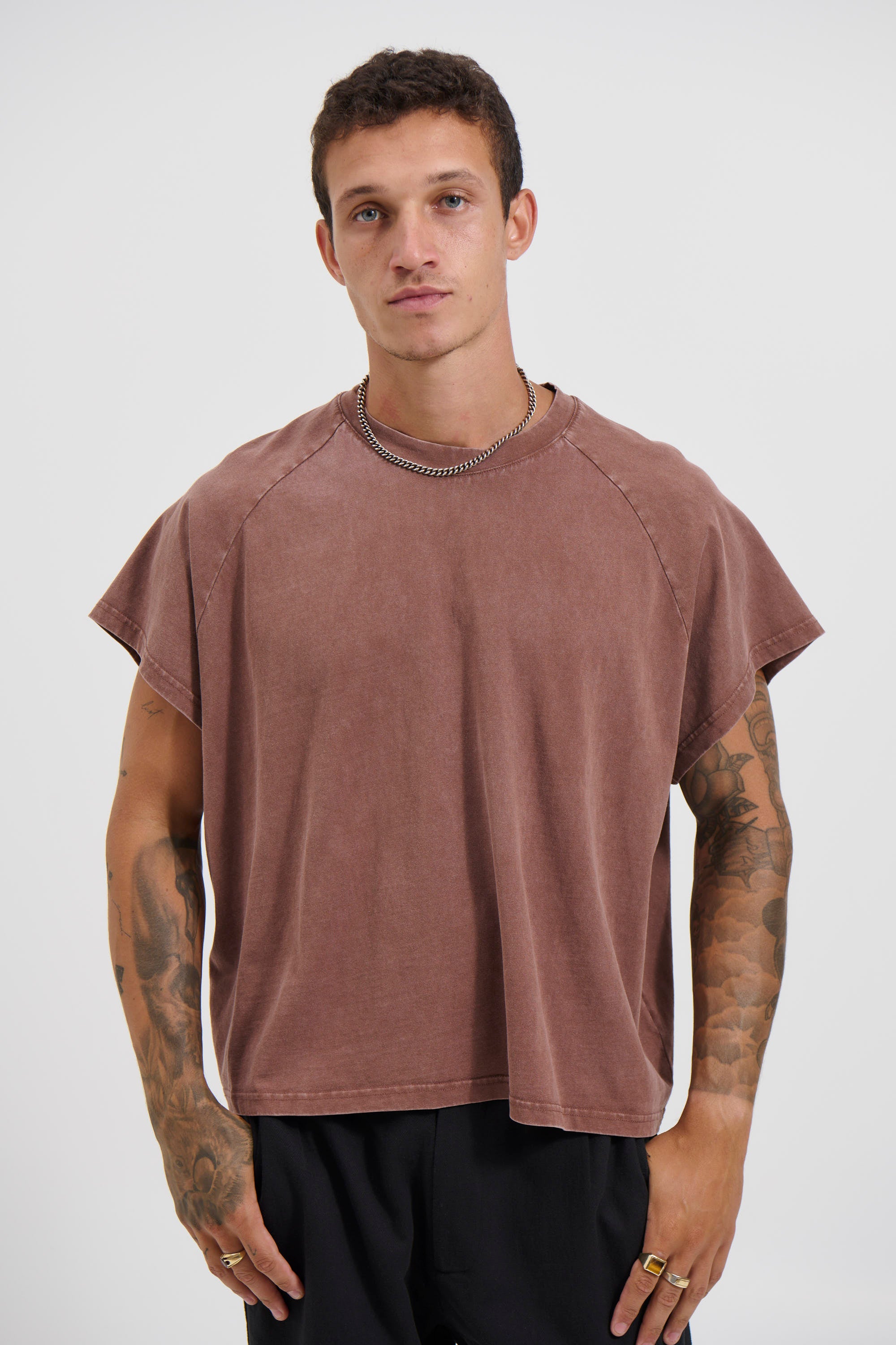 Raglan Crop Box Tank Acid Choc