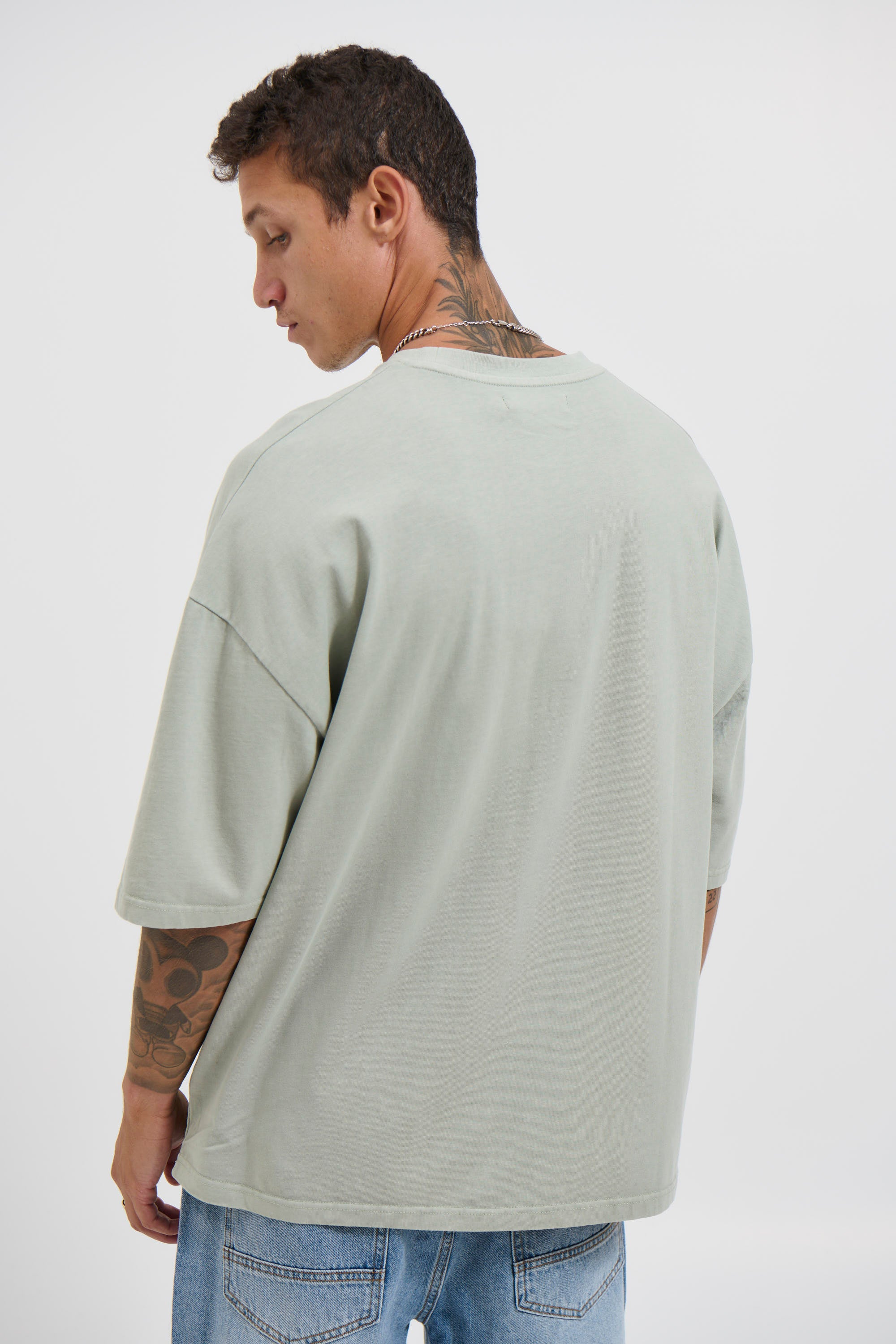 Miller Drop Shoulder Box Tee Pistachio
