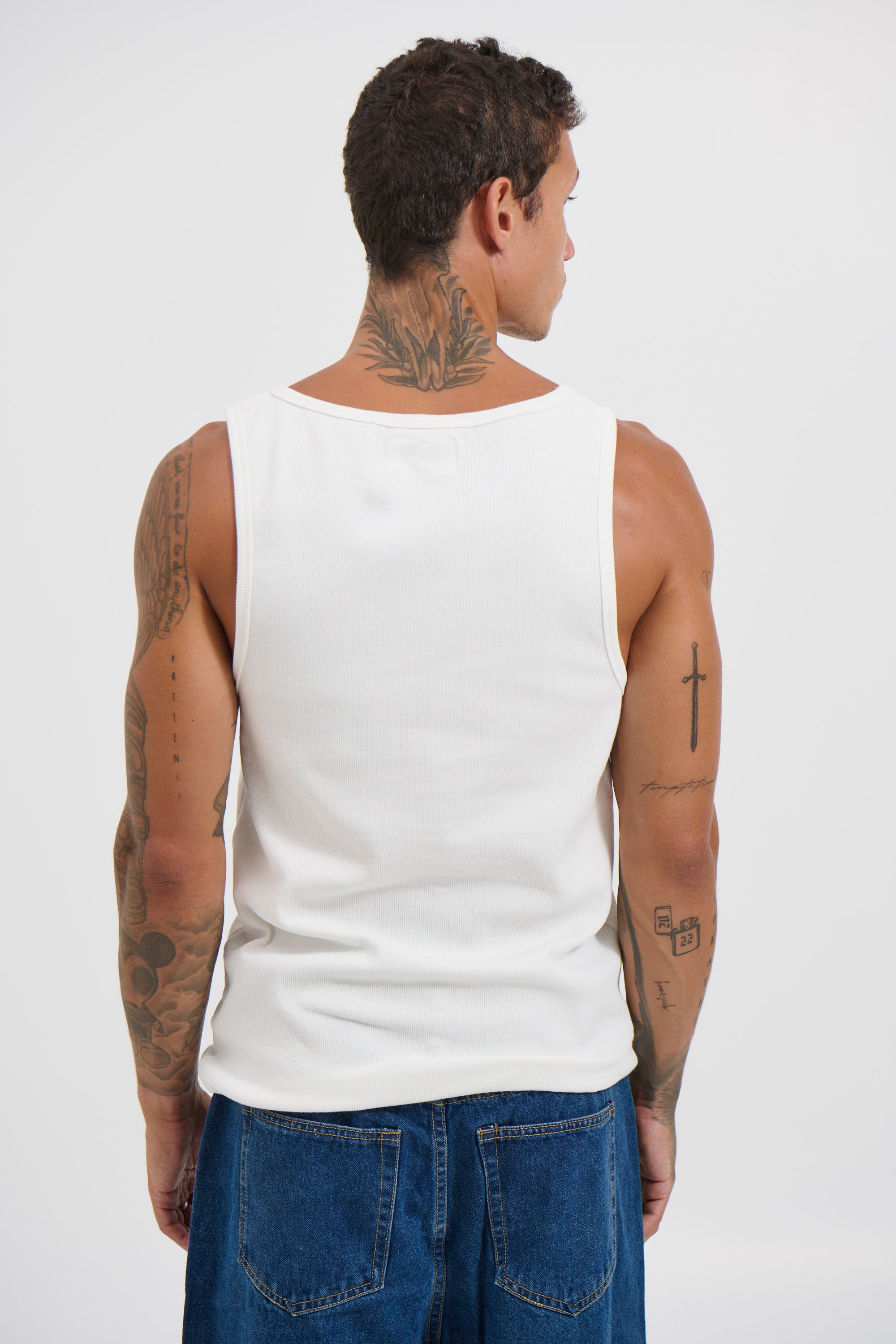 NTH Fitted Ribbed Tank White