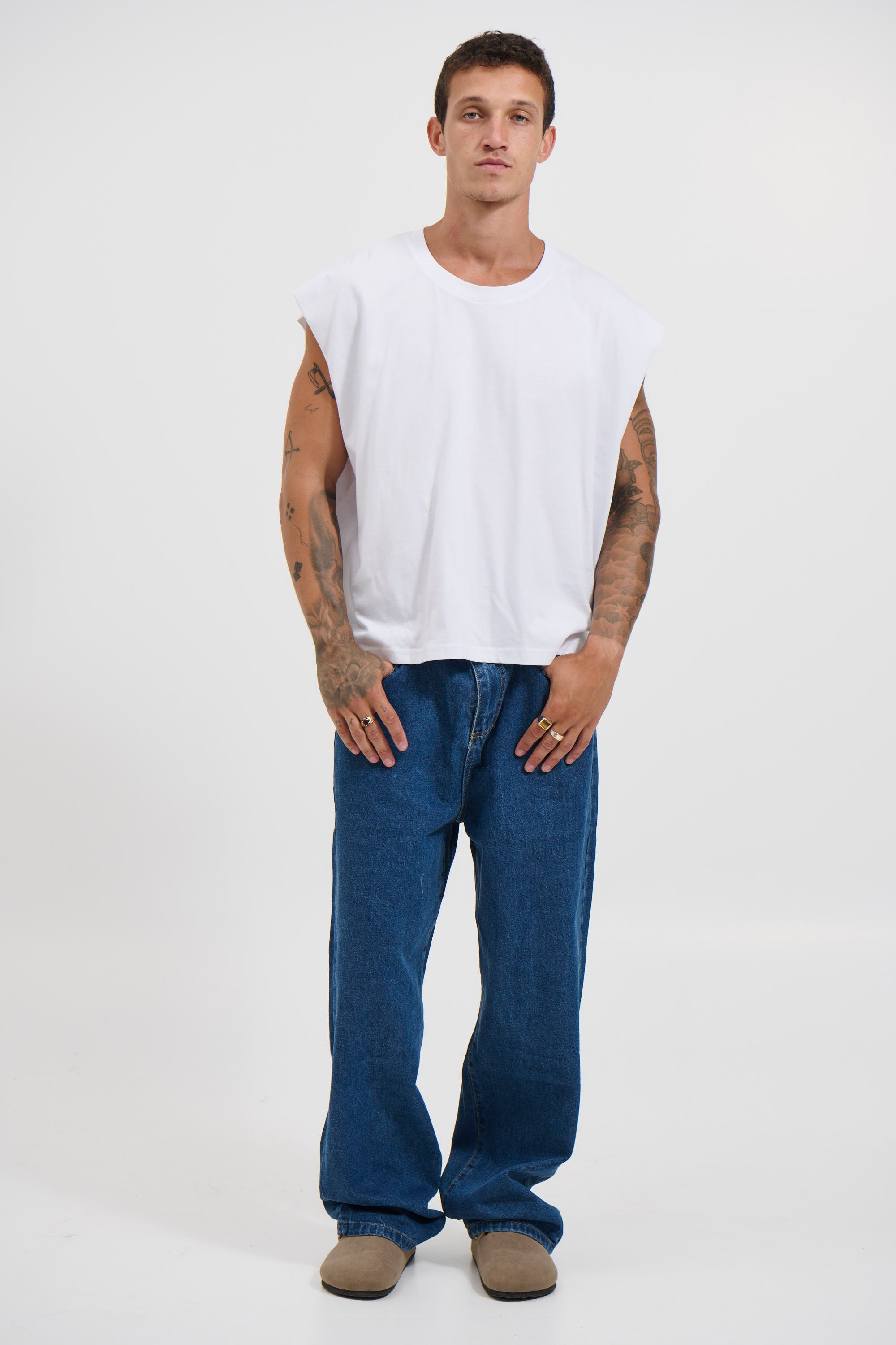 NTH Crop Box Tank White