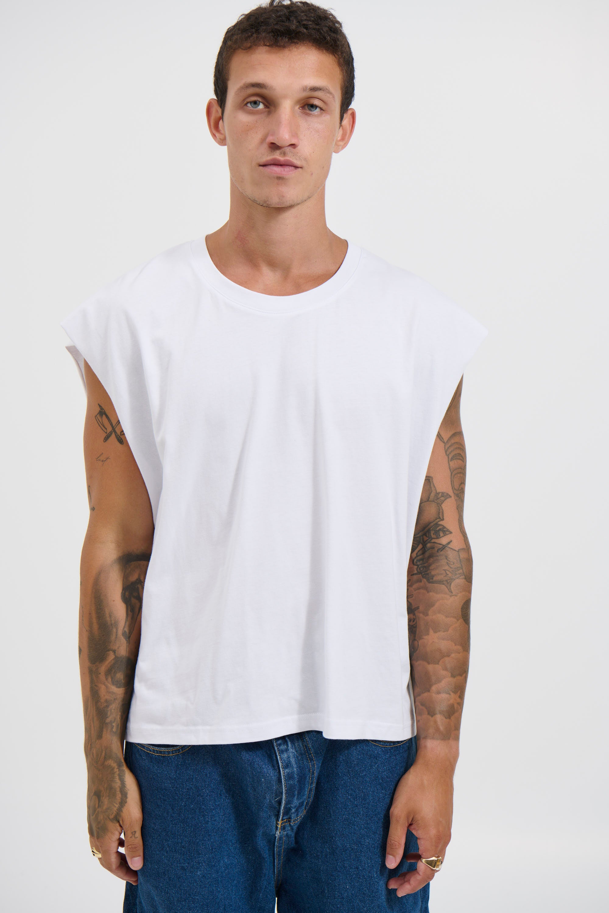 NTH Crop Box Tank White