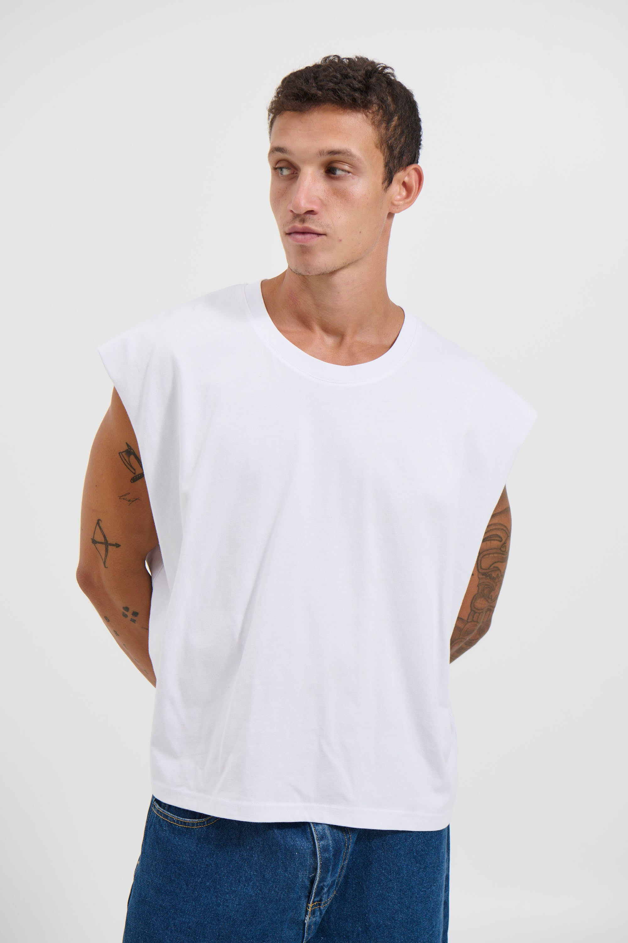NTH Crop Box Tank White