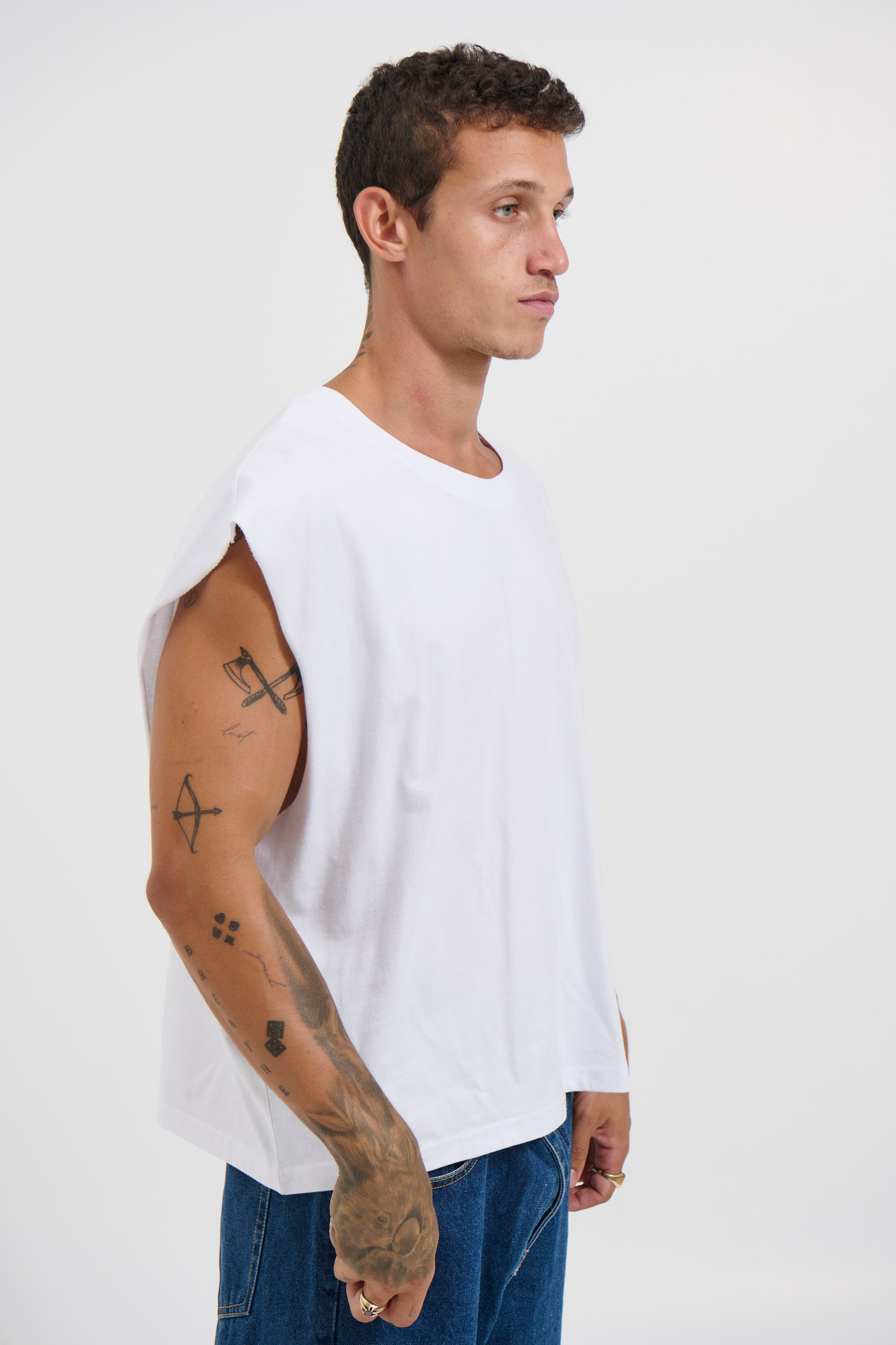 NTH Crop Box Tank White