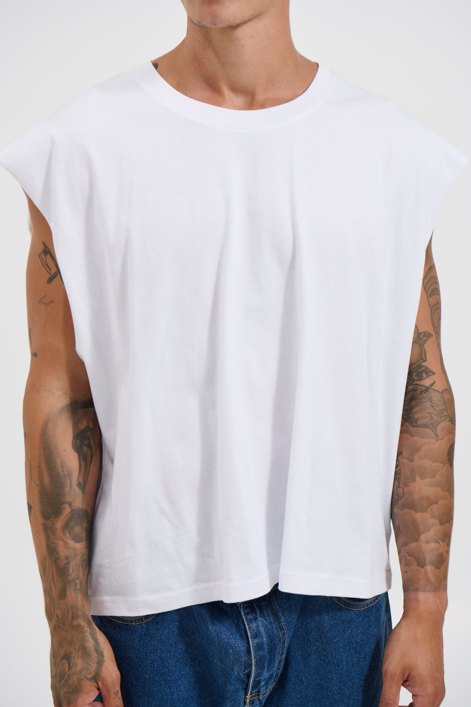 NTH Crop Box Tank White