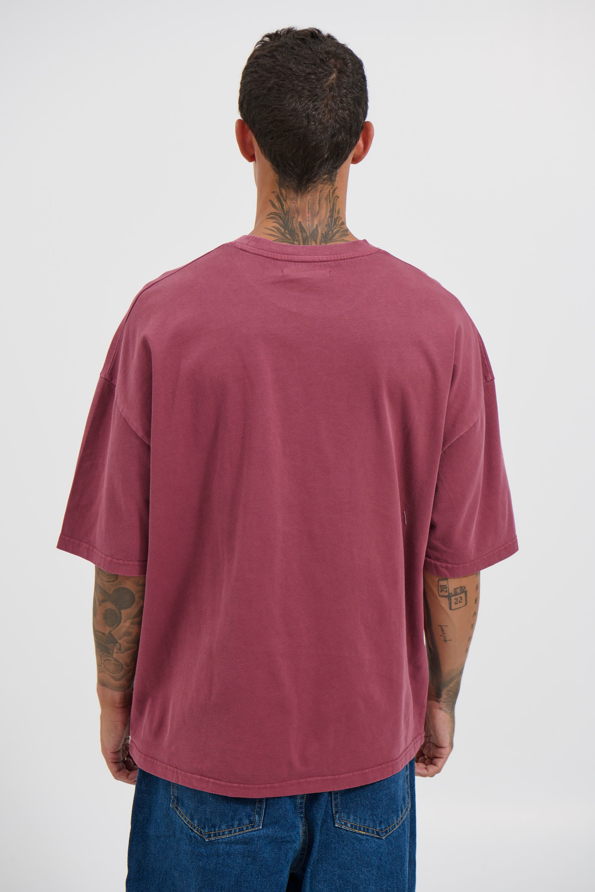 Miller Drop Shoulder Box Tee Carmine - FINAL SALE