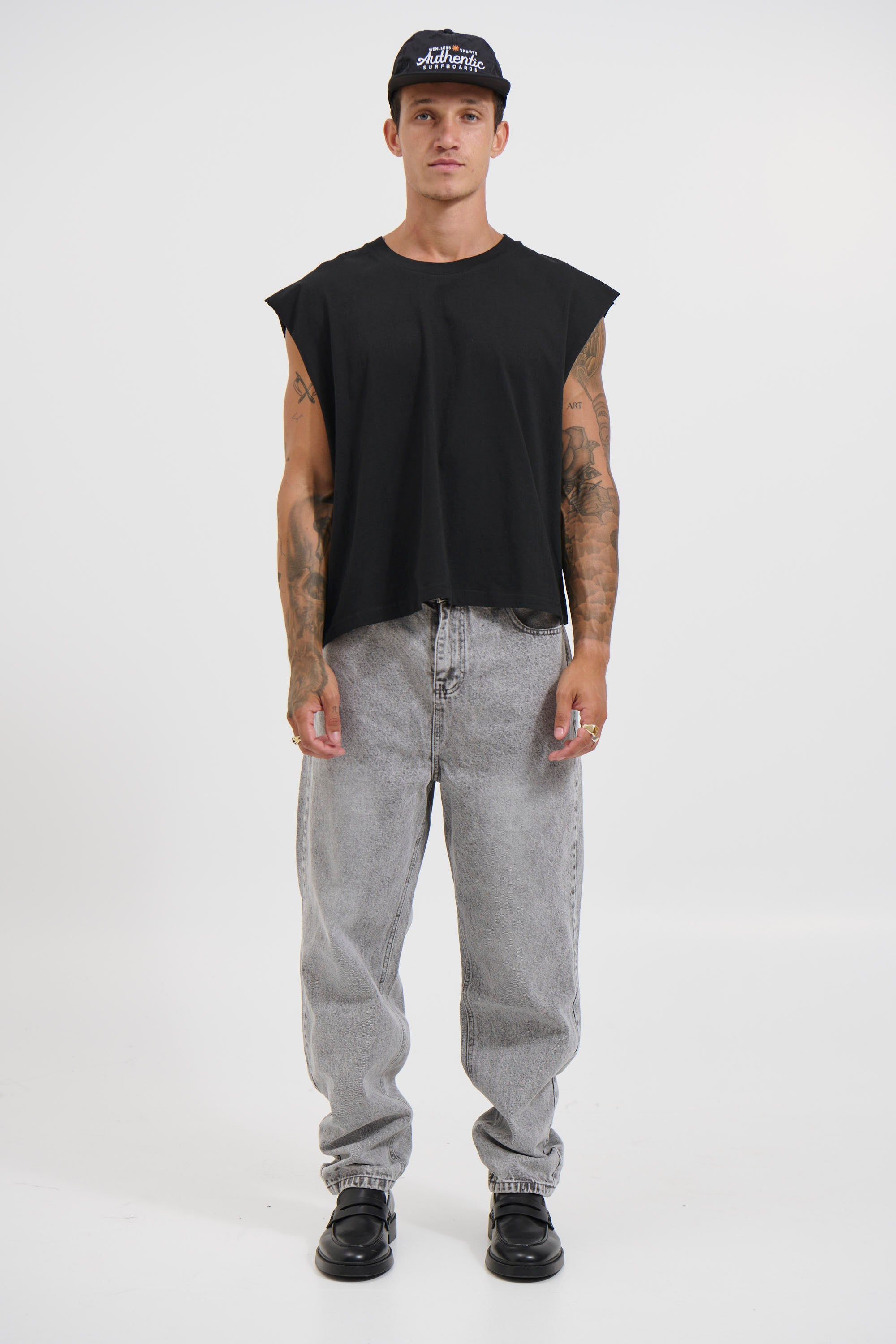 NTH Crop Box Tank Black