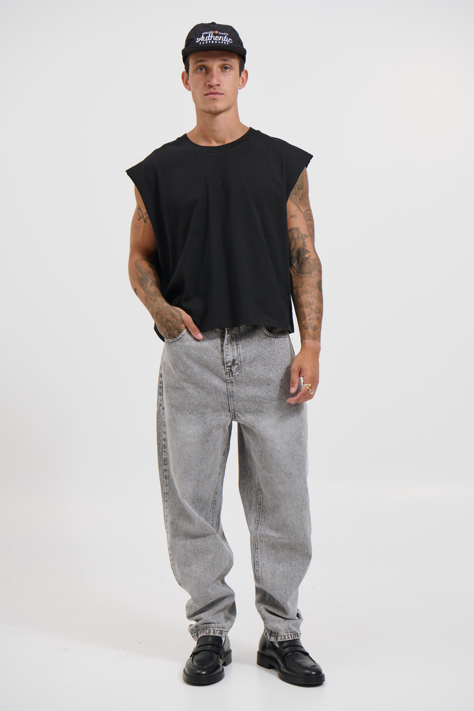NTH Crop Box Tank Black