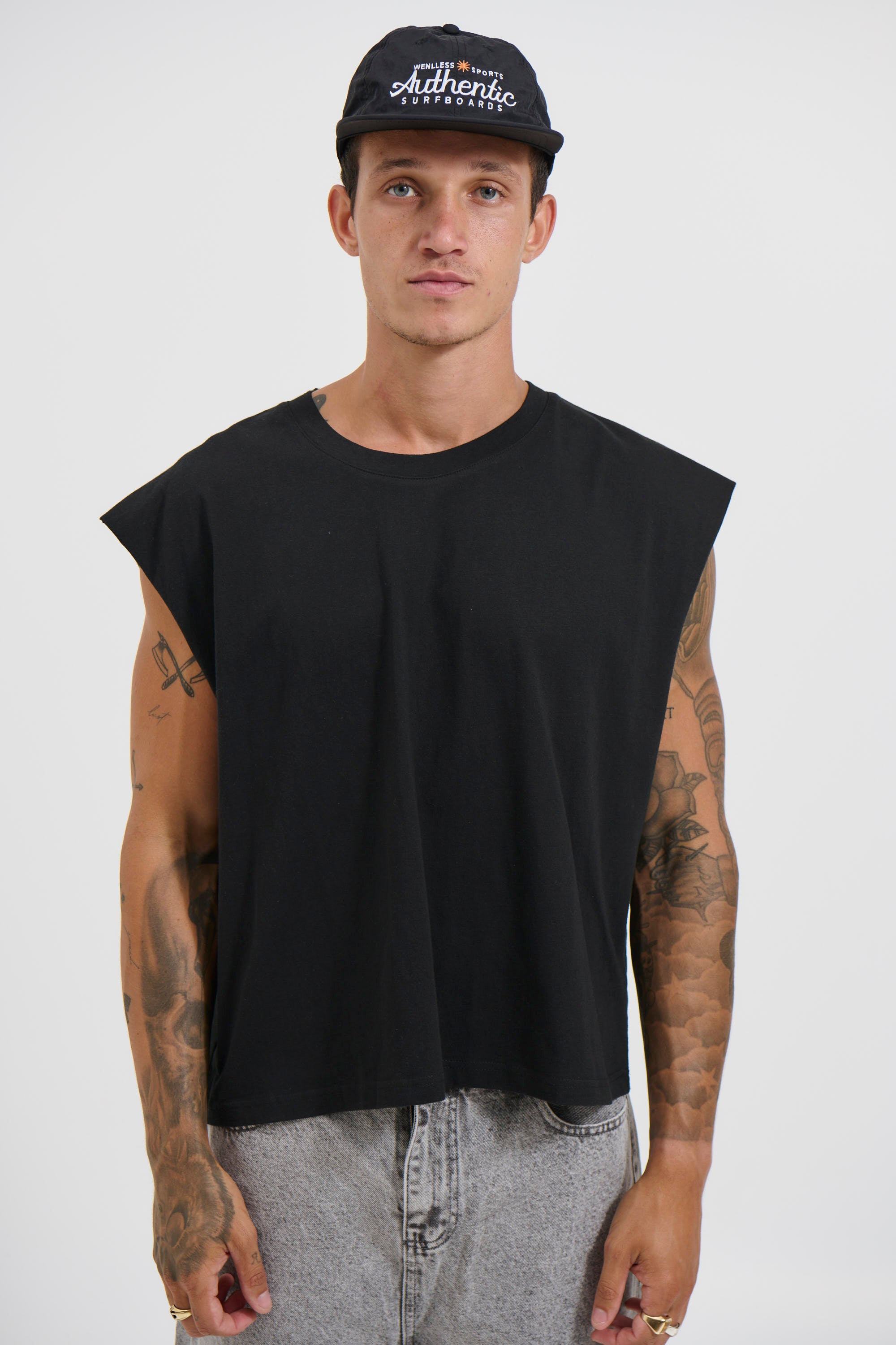 NTH Crop Box Tank Black