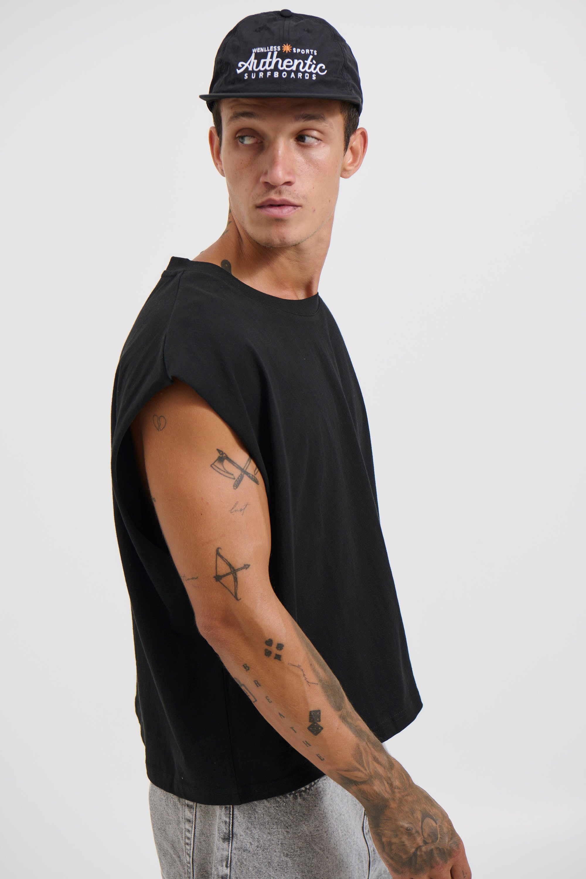 NTH Crop Box Tank Black