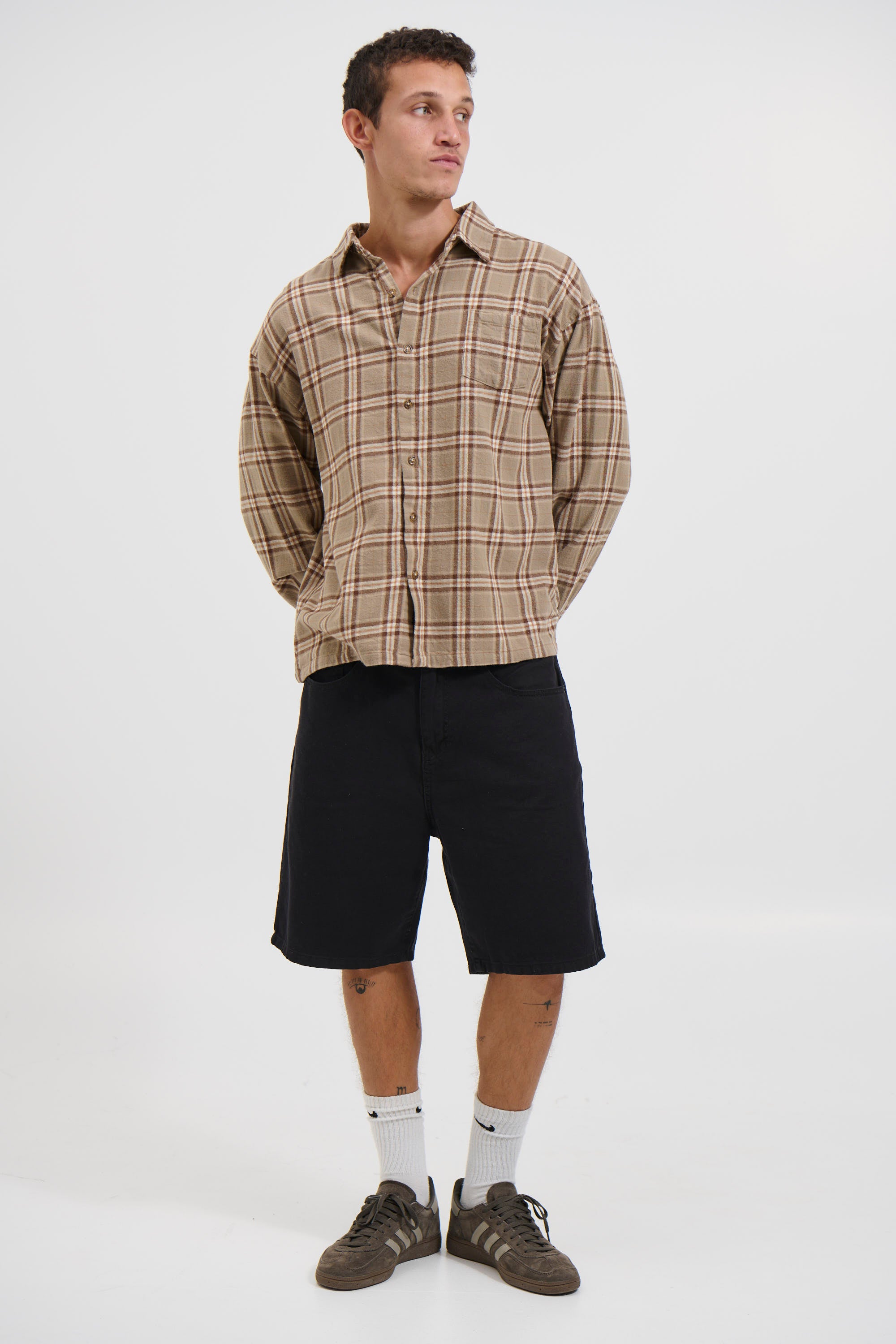 Brooklyn Check Shirt Light Brown