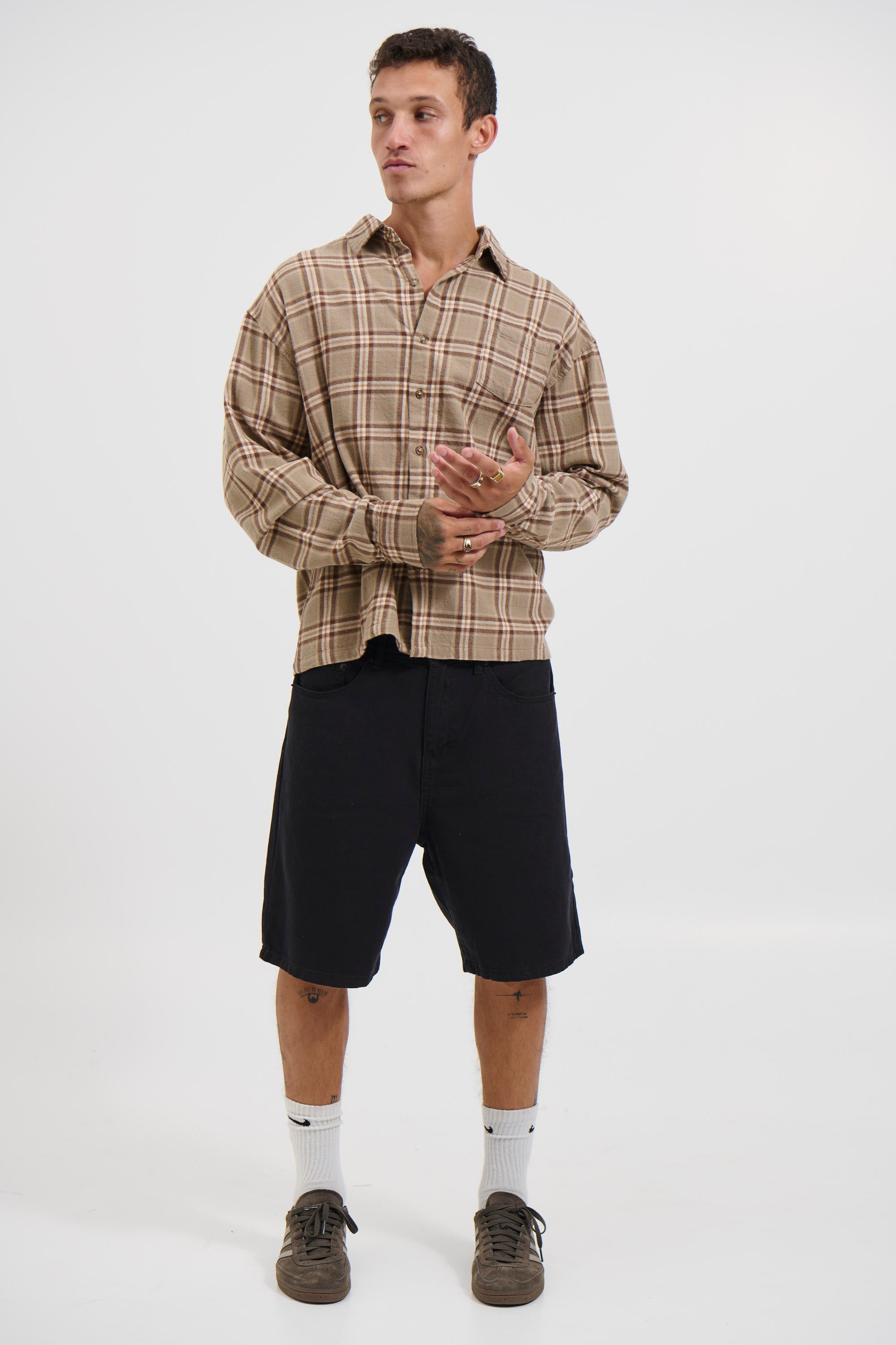 Brooklyn Check Shirt Light Brown