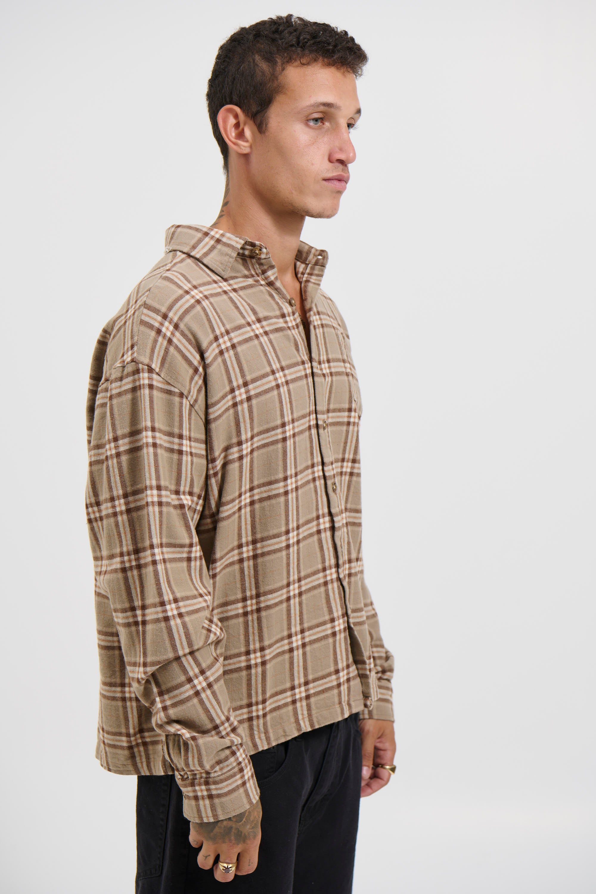 Brooklyn Check Shirt Light Brown