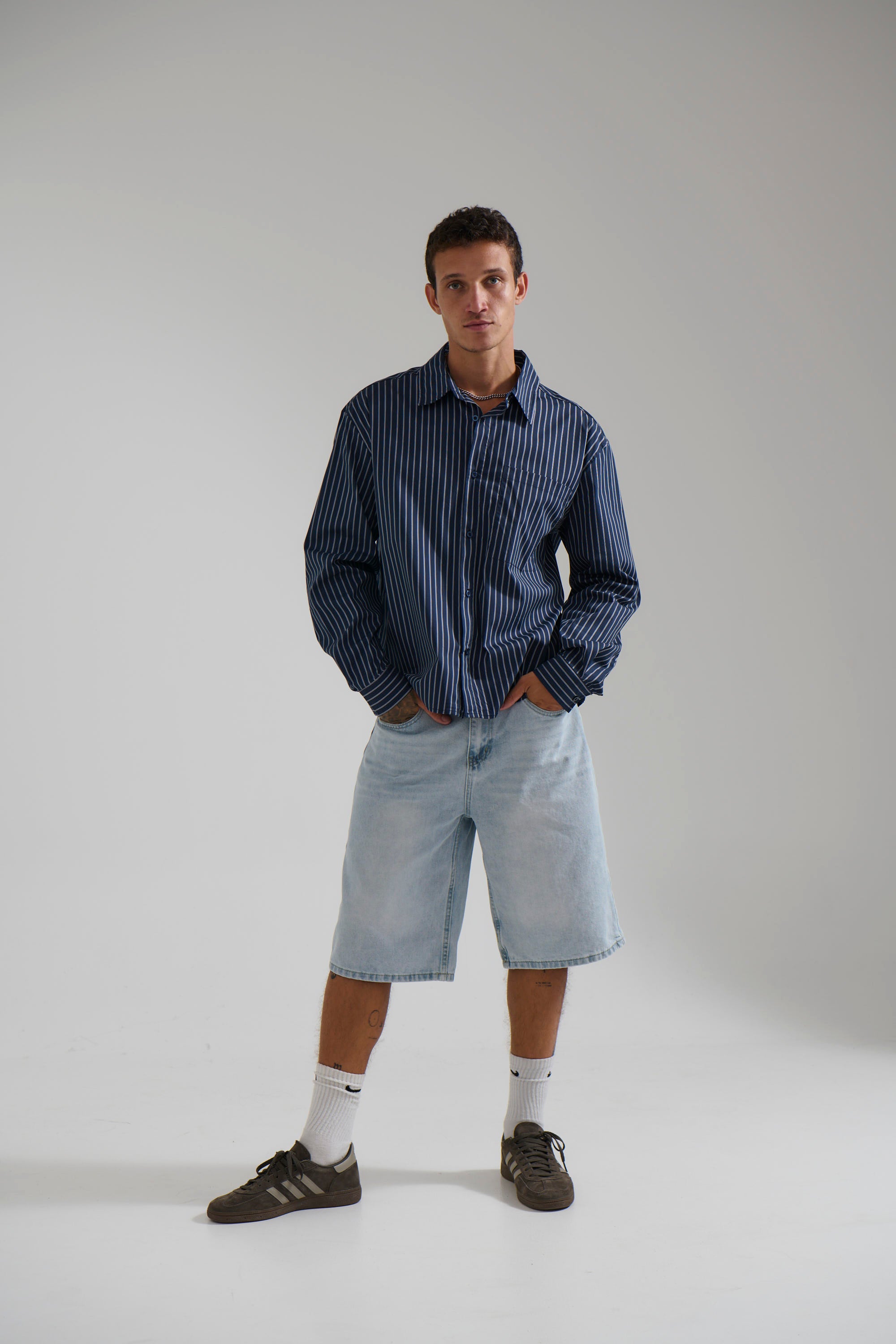 Long Sleeve Box Shirt Navy