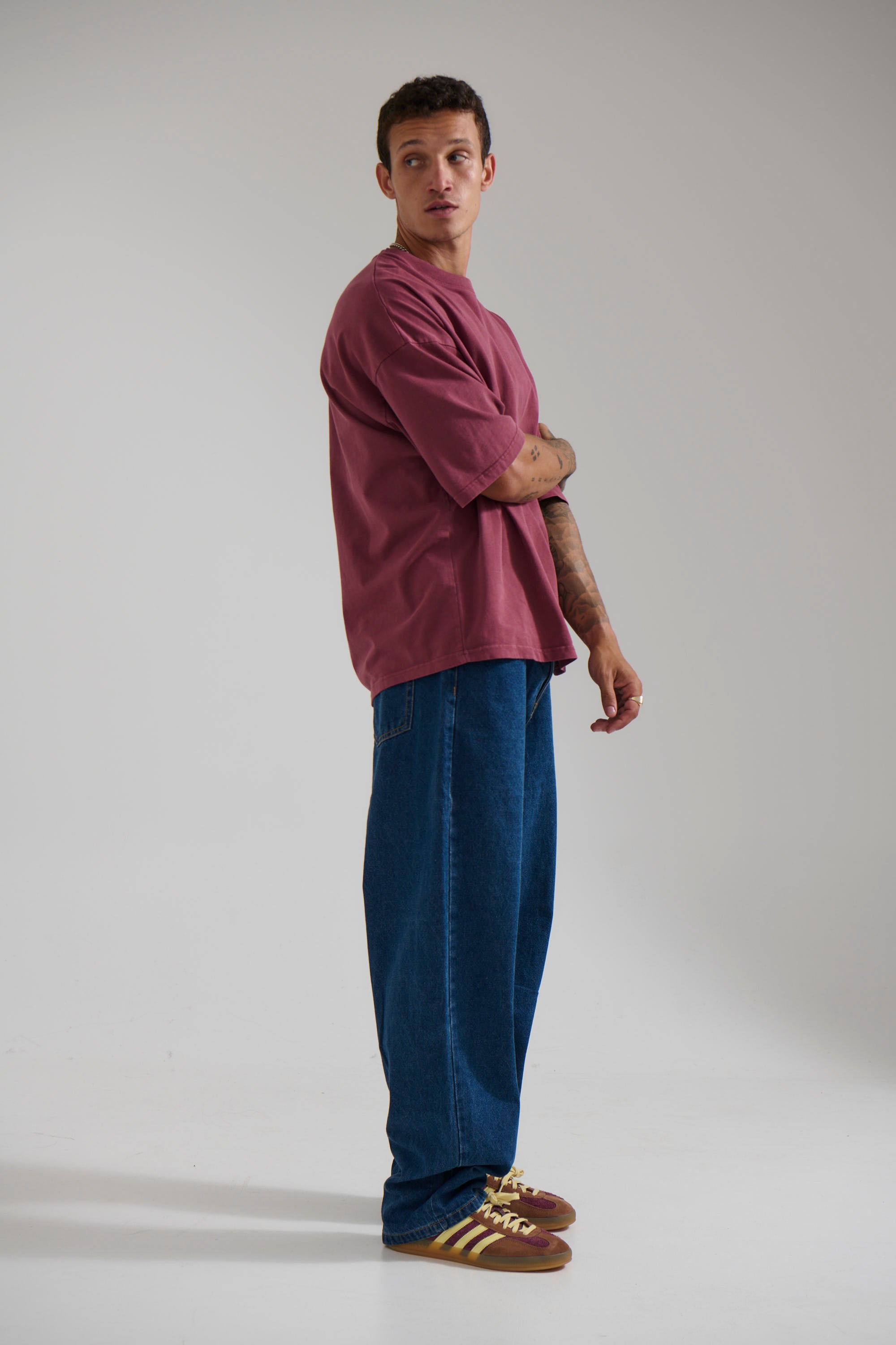 Miller Drop Shoulder Box Tee Carmine - FINAL SALE