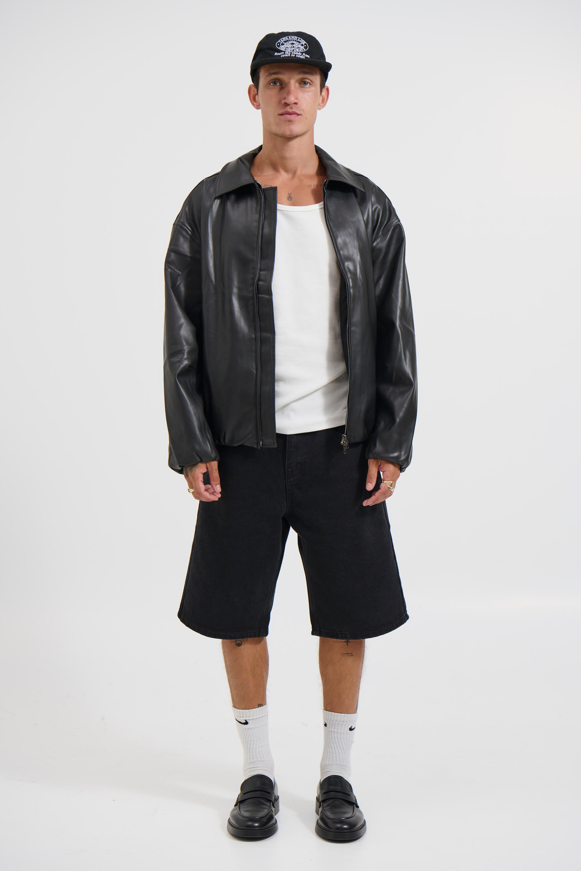 NTH Coated Bomber Jacket Black
