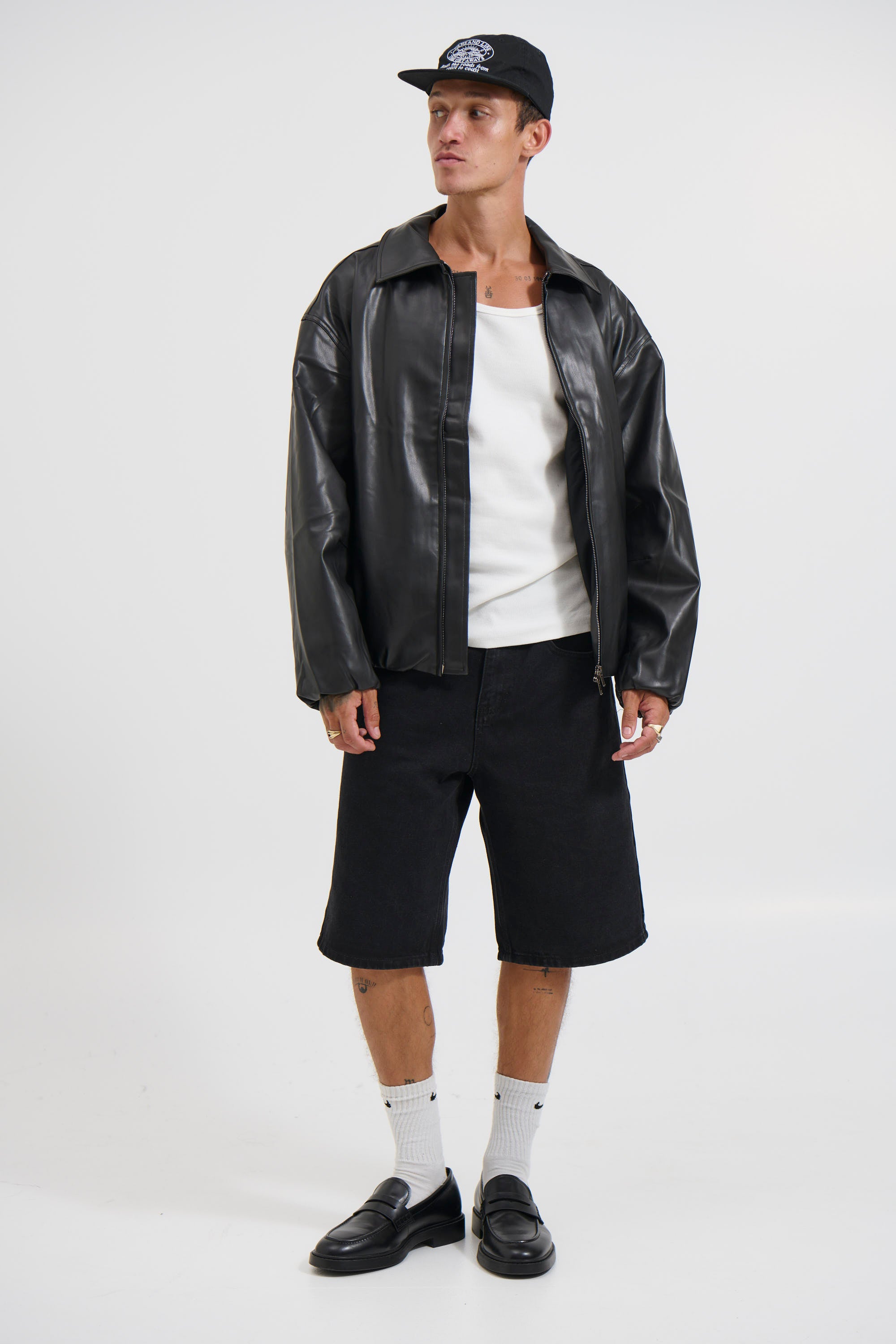 NTH Coated Bomber Jacket Black