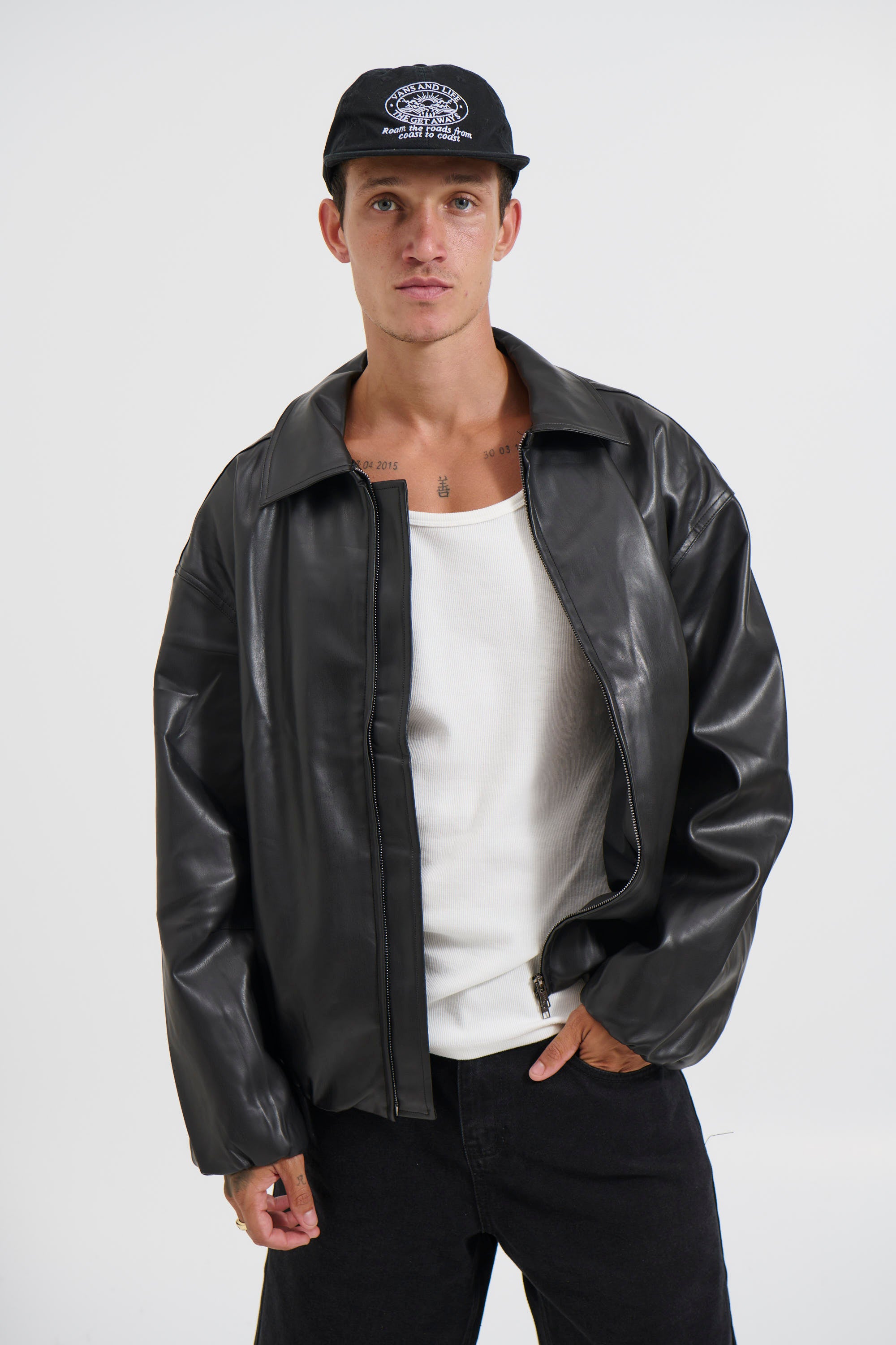 NTH Coated Bomber Jacket Black