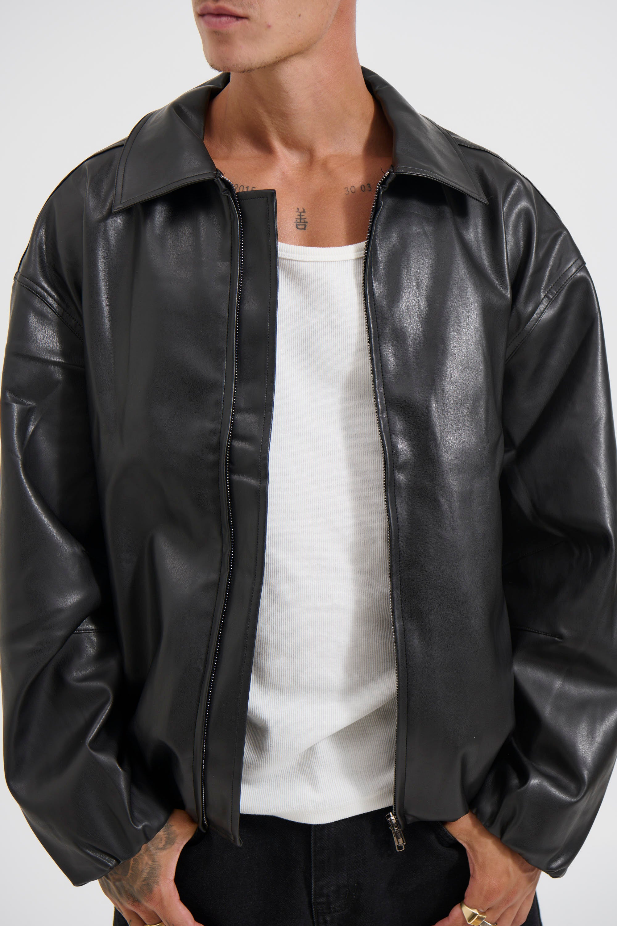 NTH Coated Bomber Jacket Black