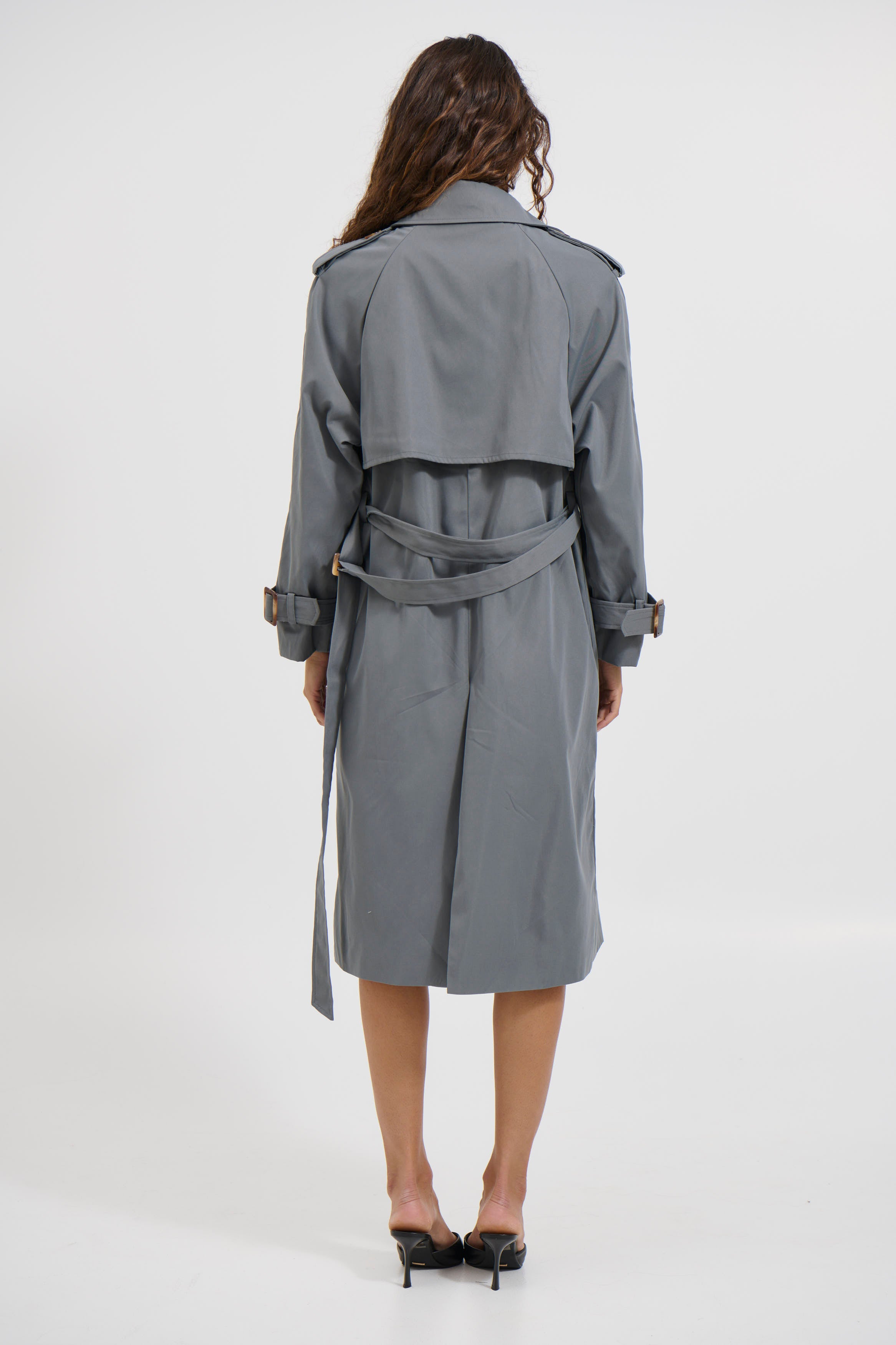 Lia Trench Dark Grey