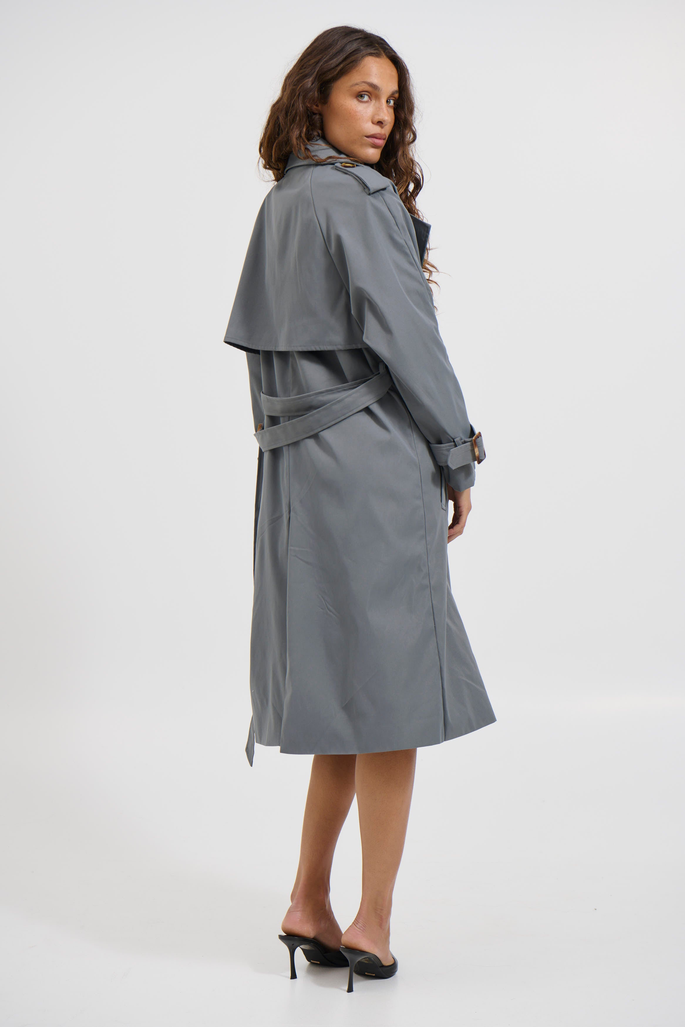 Lia Trench Dark Grey